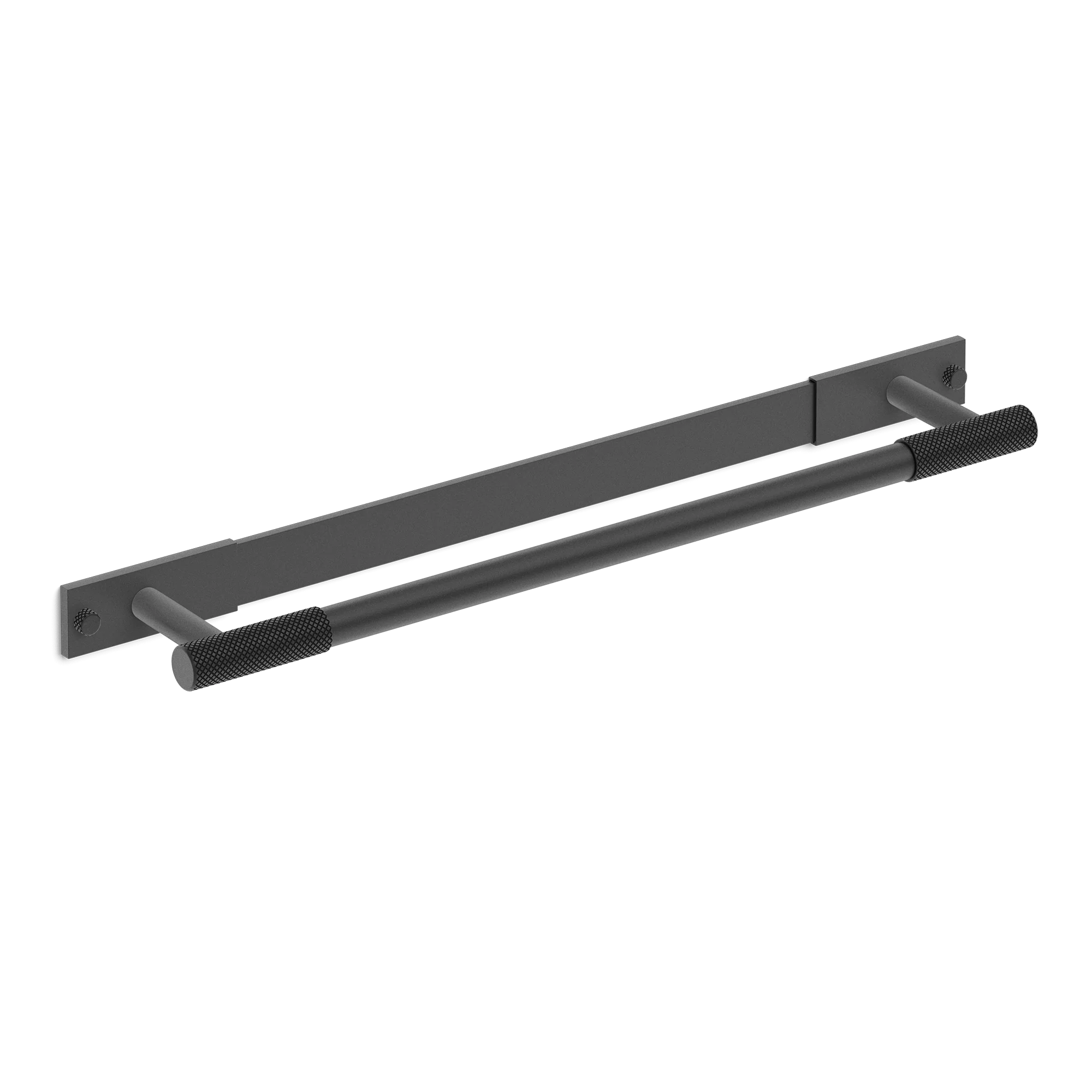 Armac Martin MIX Diamond Knurled Bath Towel Rail & Backplate in 450mm / Matt Black Lacquered