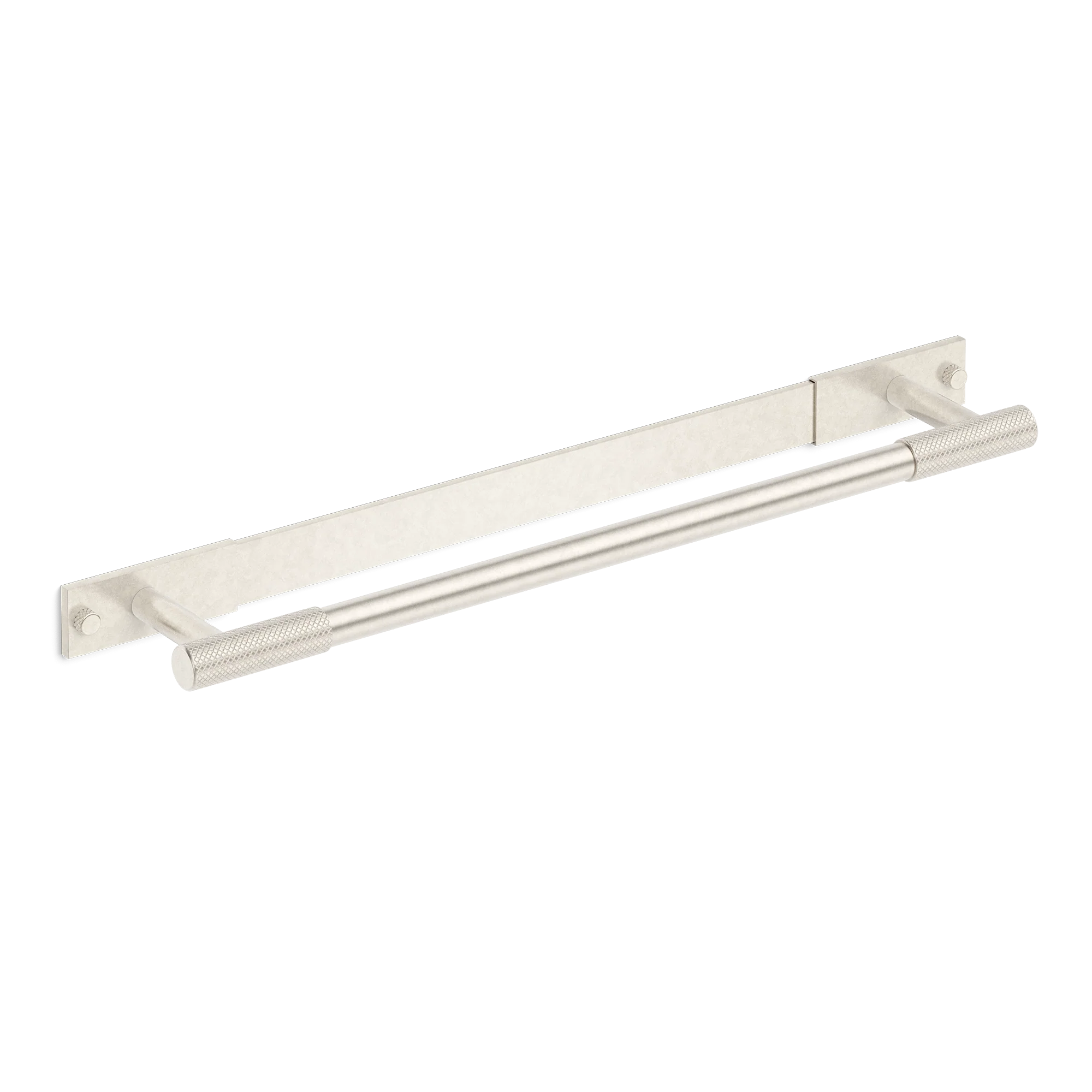 Armac Martin MIX Diamond Knurled Bath Towel Rail & Backplate in 450mm / Barrelled Nickel Plate