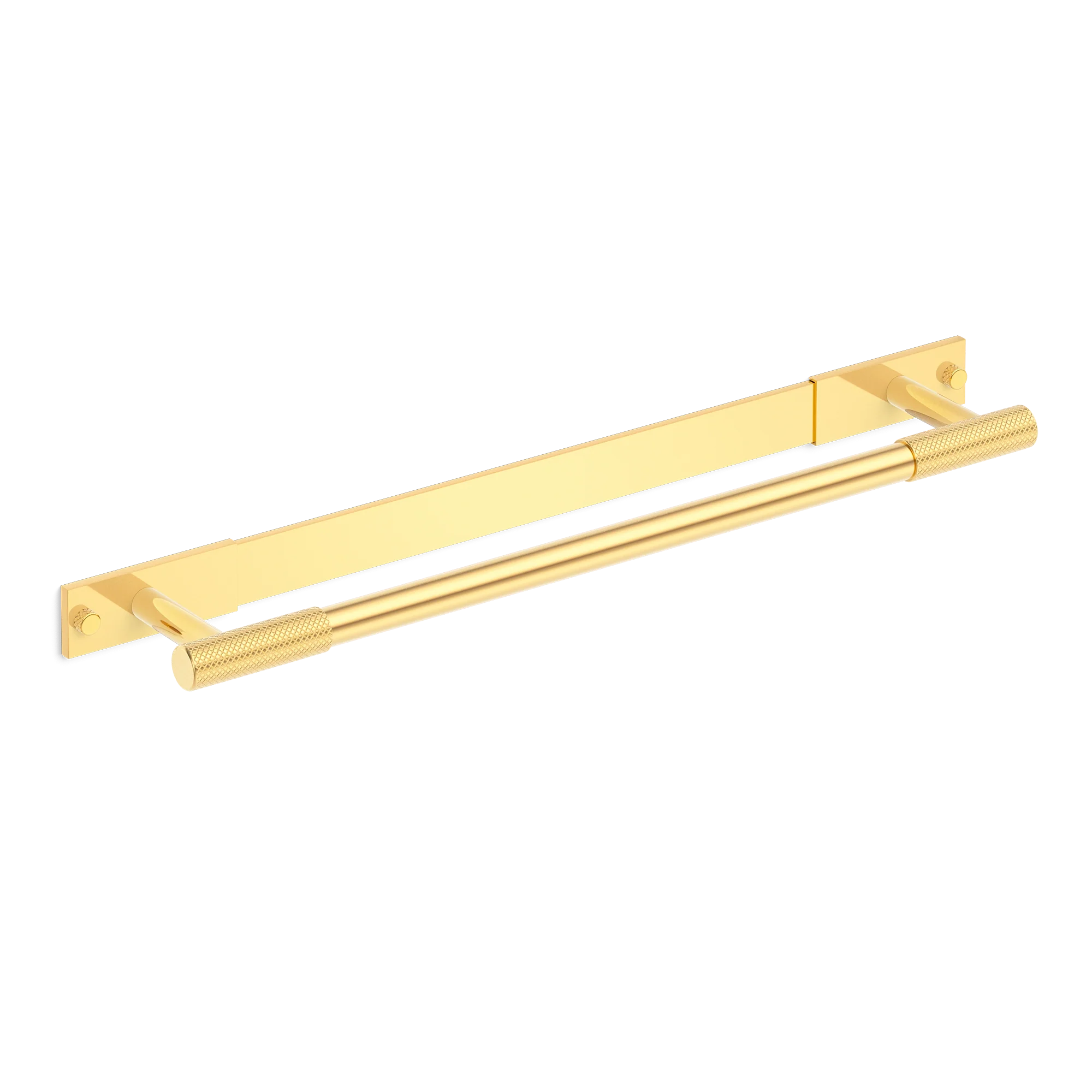 Armac Martin MIX Diamond Knurled Bath Towel Rail & Backplate in 450mm / Polished Brass Lacquered
