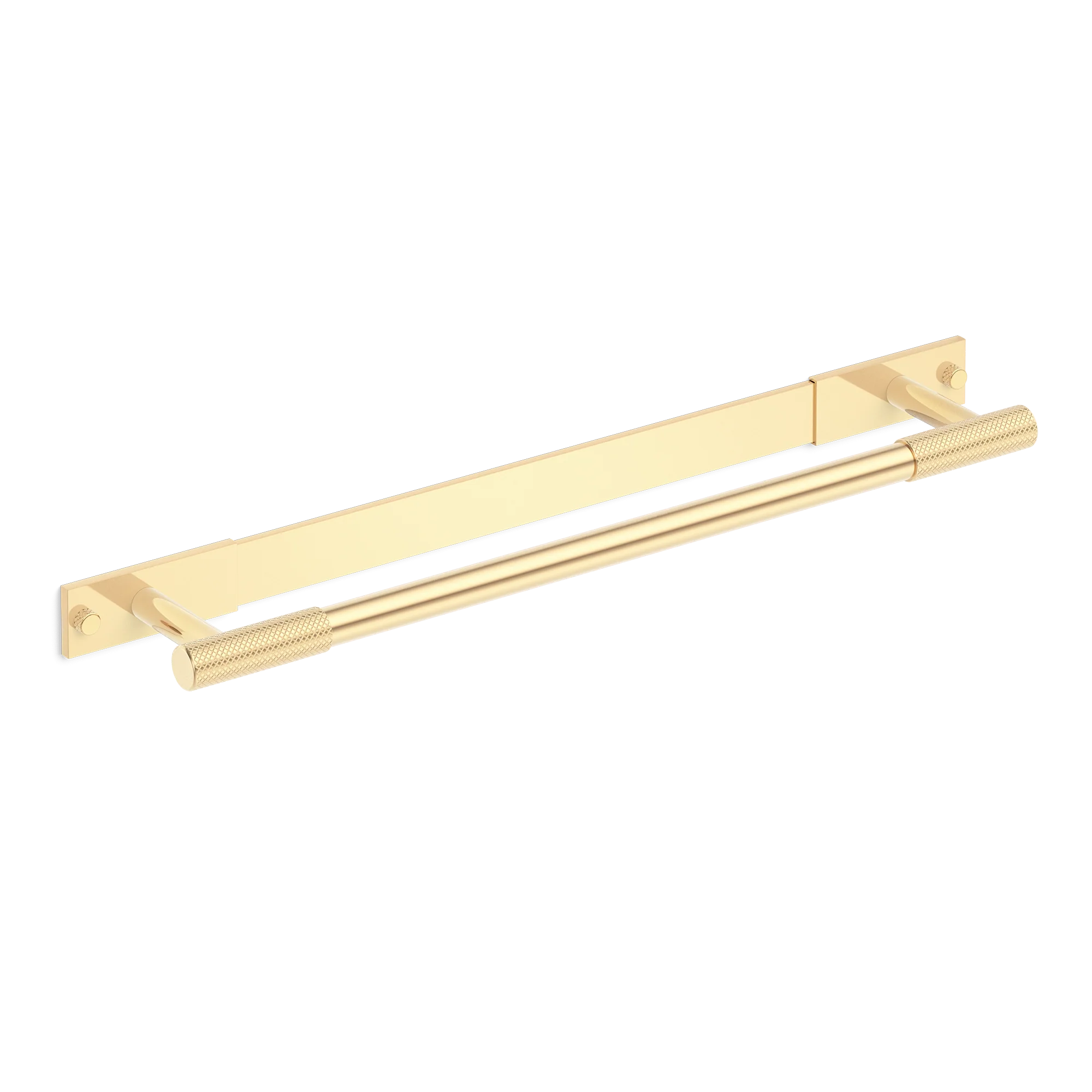 Armac Martin MIX Diamond Knurled Bath Towel Rail & Backplate in 450mm / Polished Brass Unlacquered