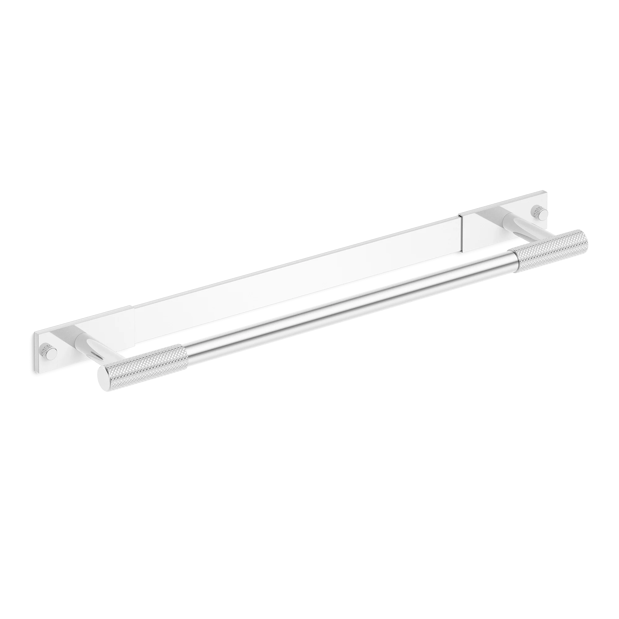 Armac Martin MIX Diamond Knurled Bath Towel Rail & Backplate in 450mm / Polished Chrome Plate