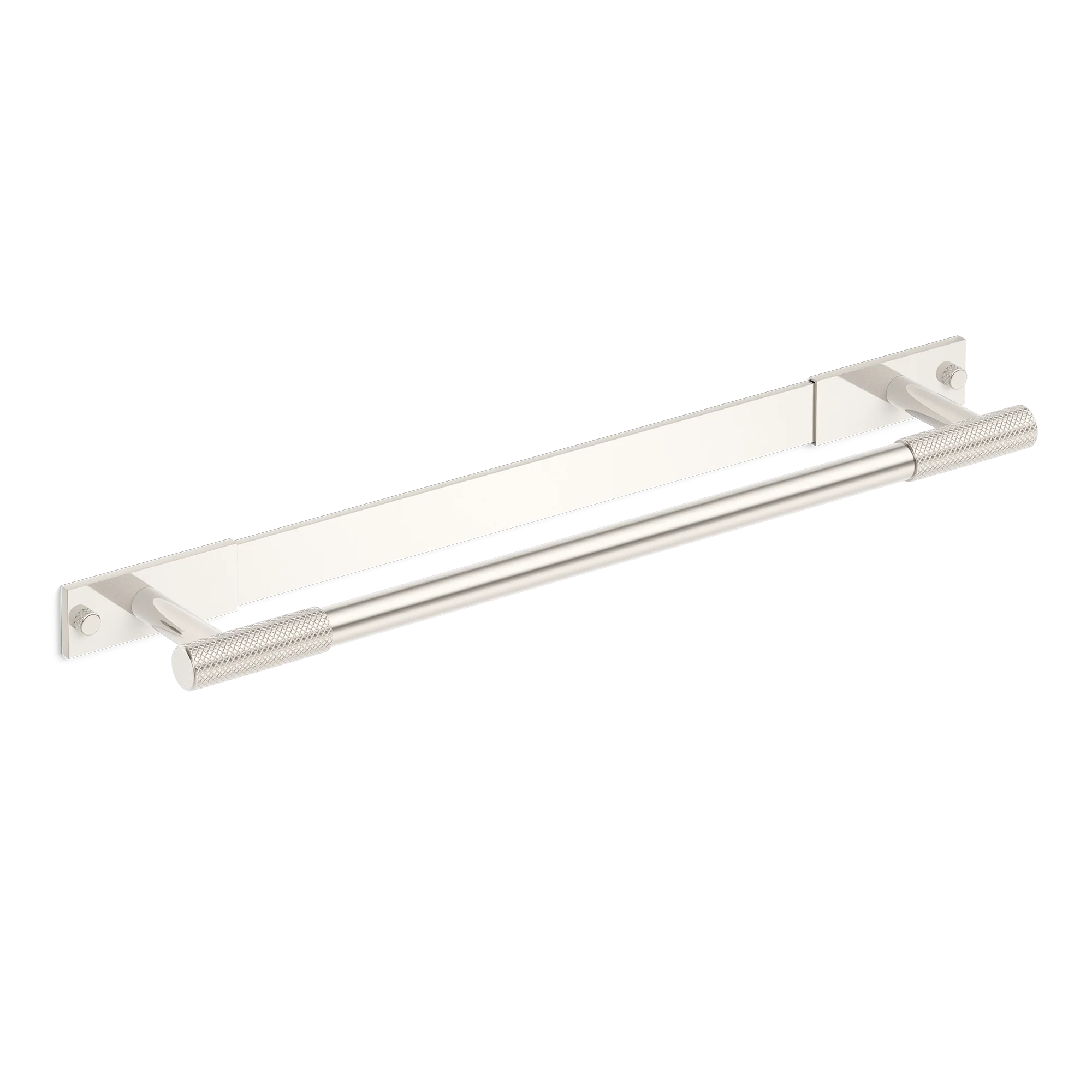 Armac Martin MIX Diamond Knurled Bath Towel Rail & Backplate in 450mm / Polished Nickel Plate