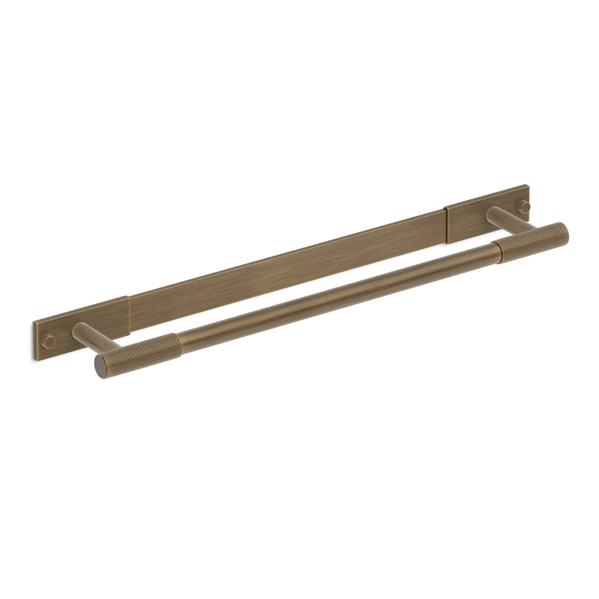 Armac Martin MIX Diamond Knurled Bath Towel Rail & Backplate in 450mm / Satin Antique Satin Lacquered