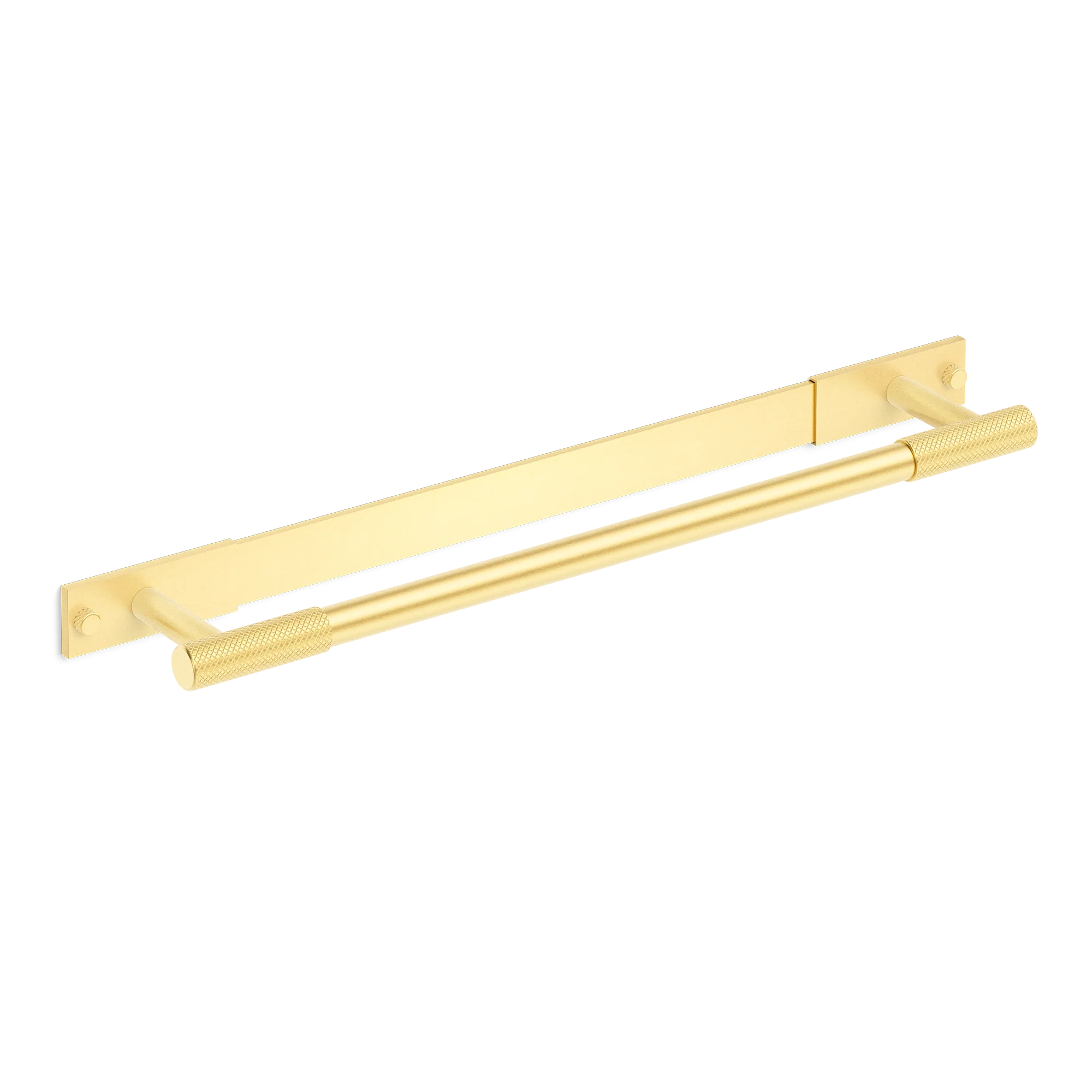 Armac Martin MIX Diamond Knurled Bath Towel Rail & Backplate in 450mm / Satin Brass Lacquered
