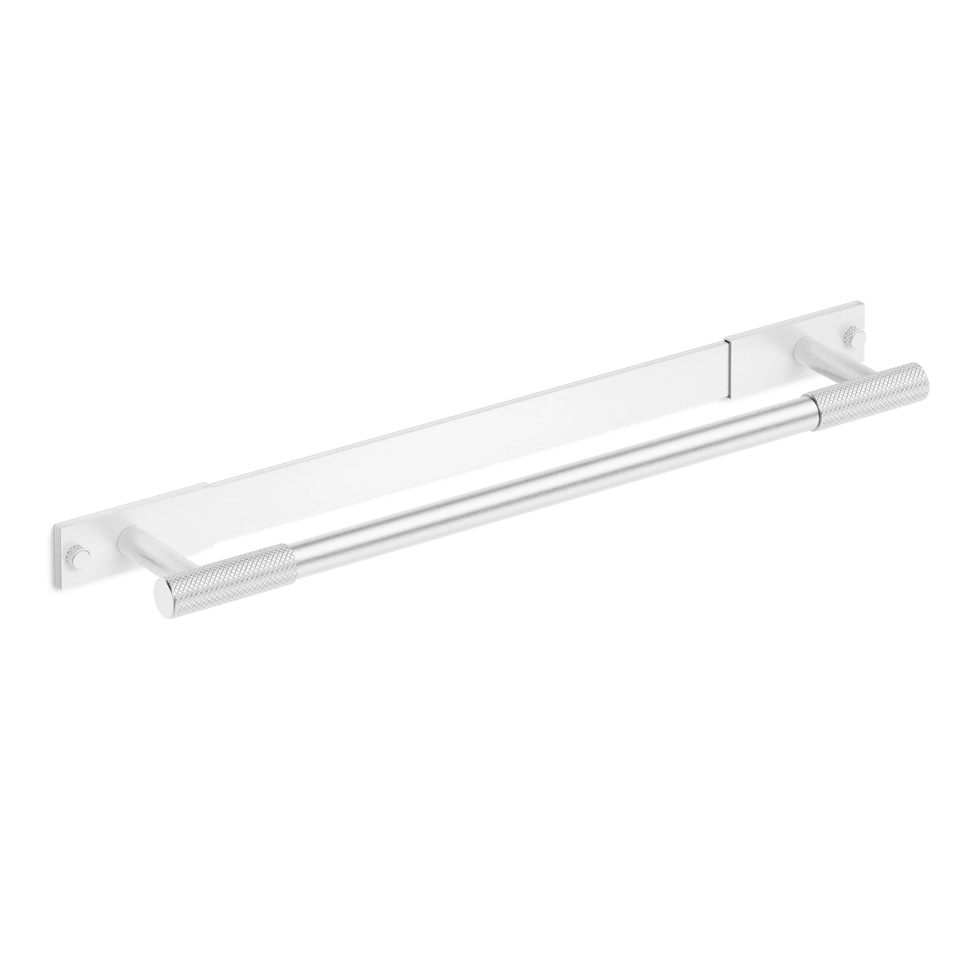Armac Martin MIX Diamond Knurled Bath Towel Rail & Backplate in 450mm / Satin Chrome Plate