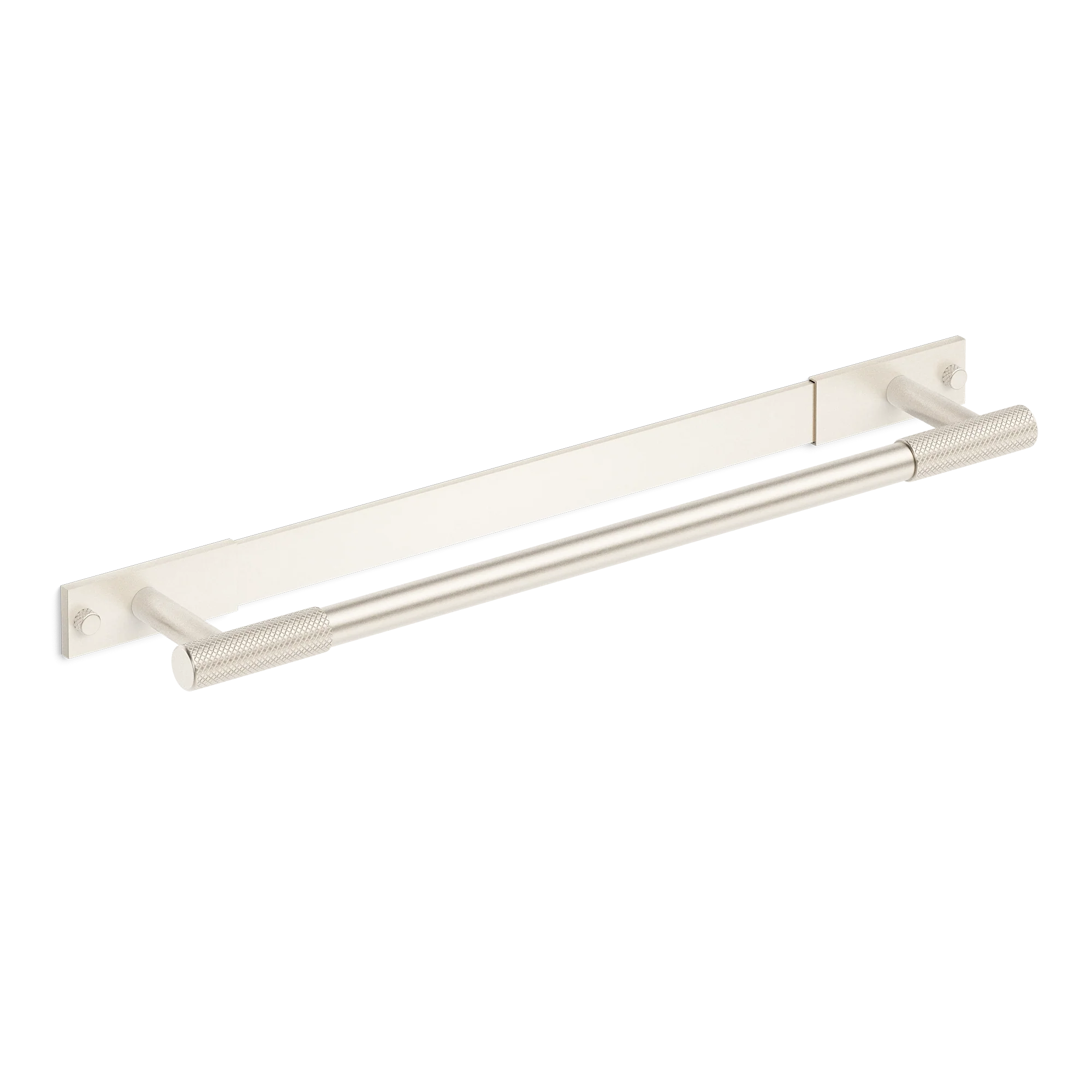 Armac Martin MIX Diamond Knurled Bath Towel Rail & Backplate in 450mm / Satin Nickel Plate