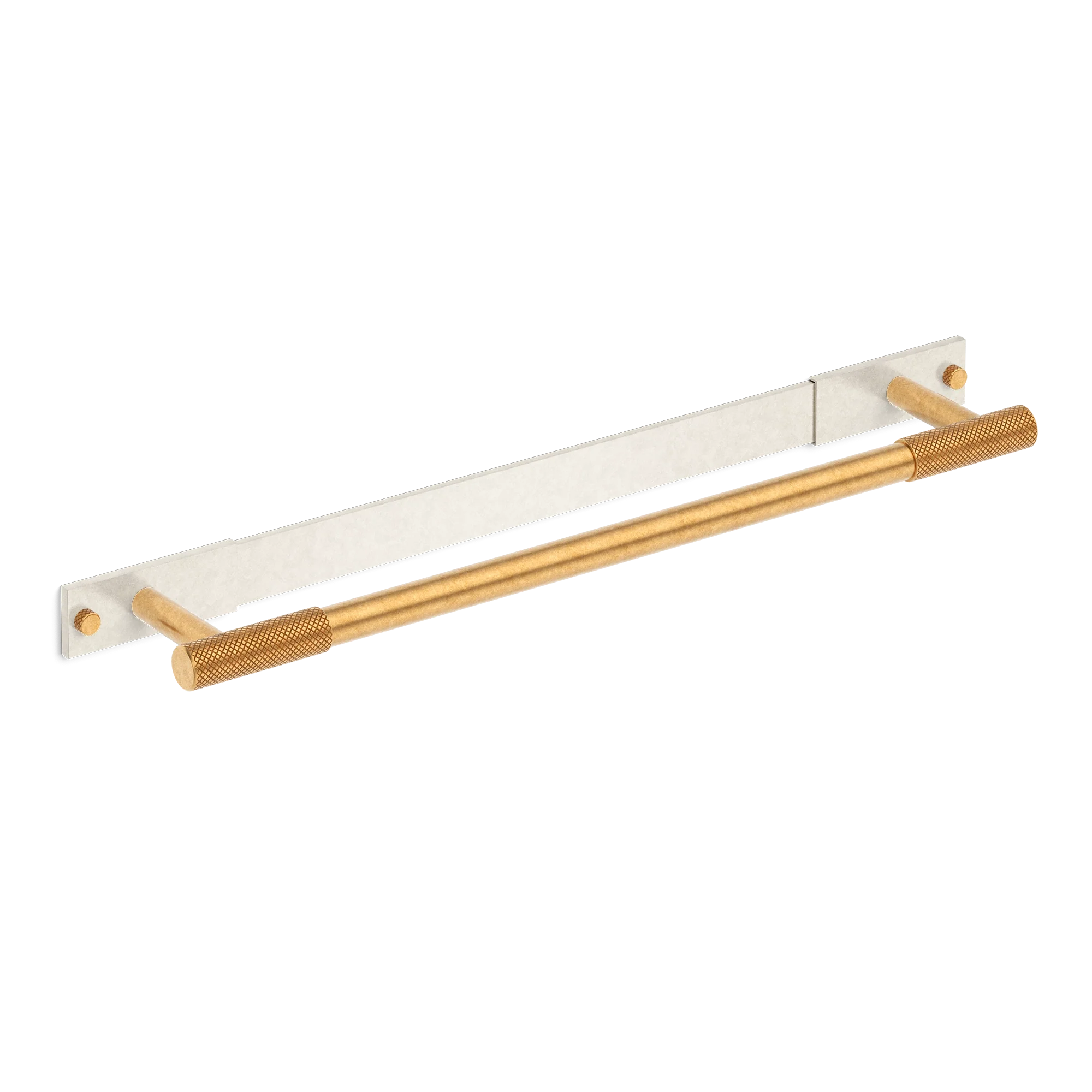 Armac Martin MIX Diamond Knurled Bath Towel Rail & Backplate - Mixed Finish in 450mm