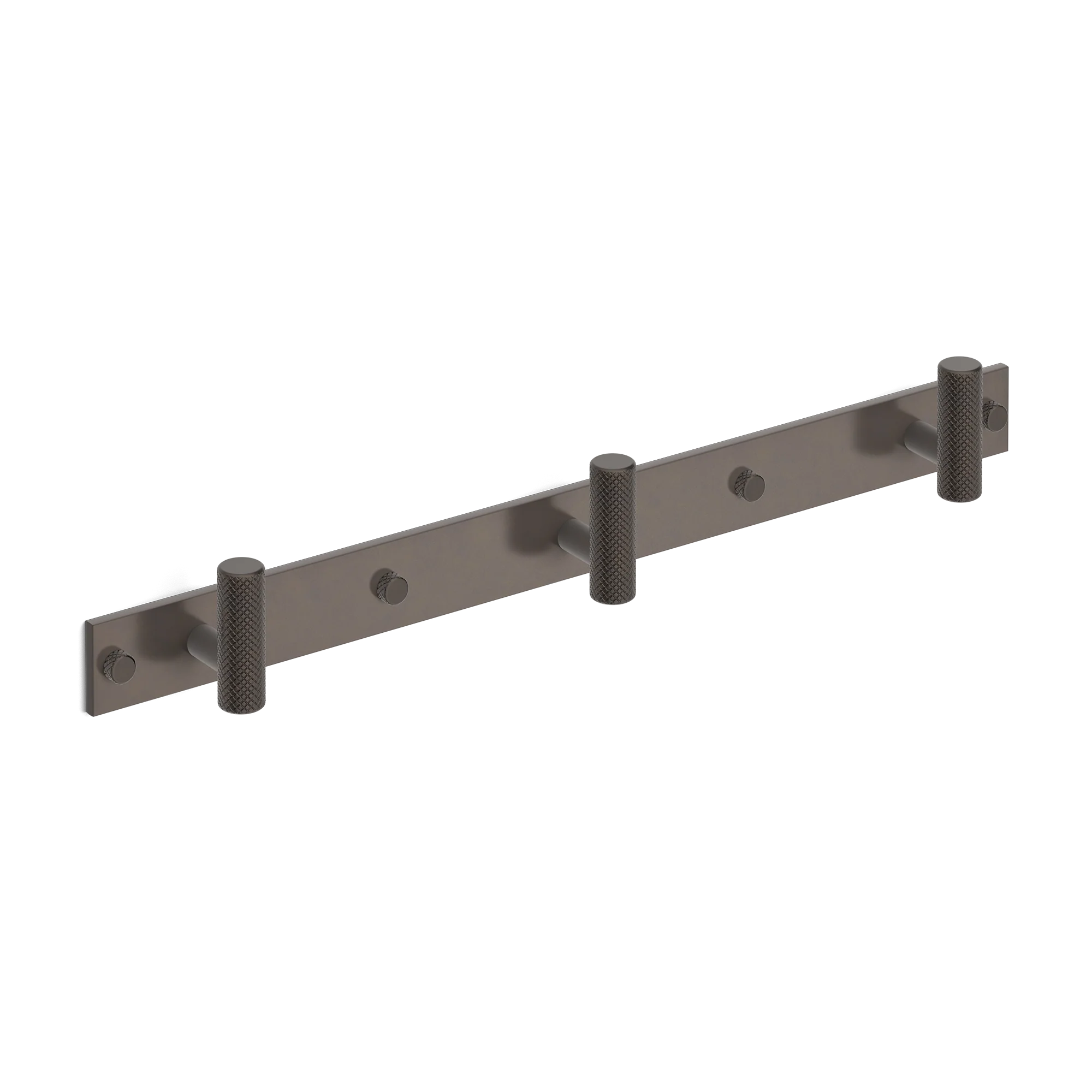 Armac Martin MIX Diamond Knurled Wall Hook Rack in 384mm (3 hooks) / Dark Bronze