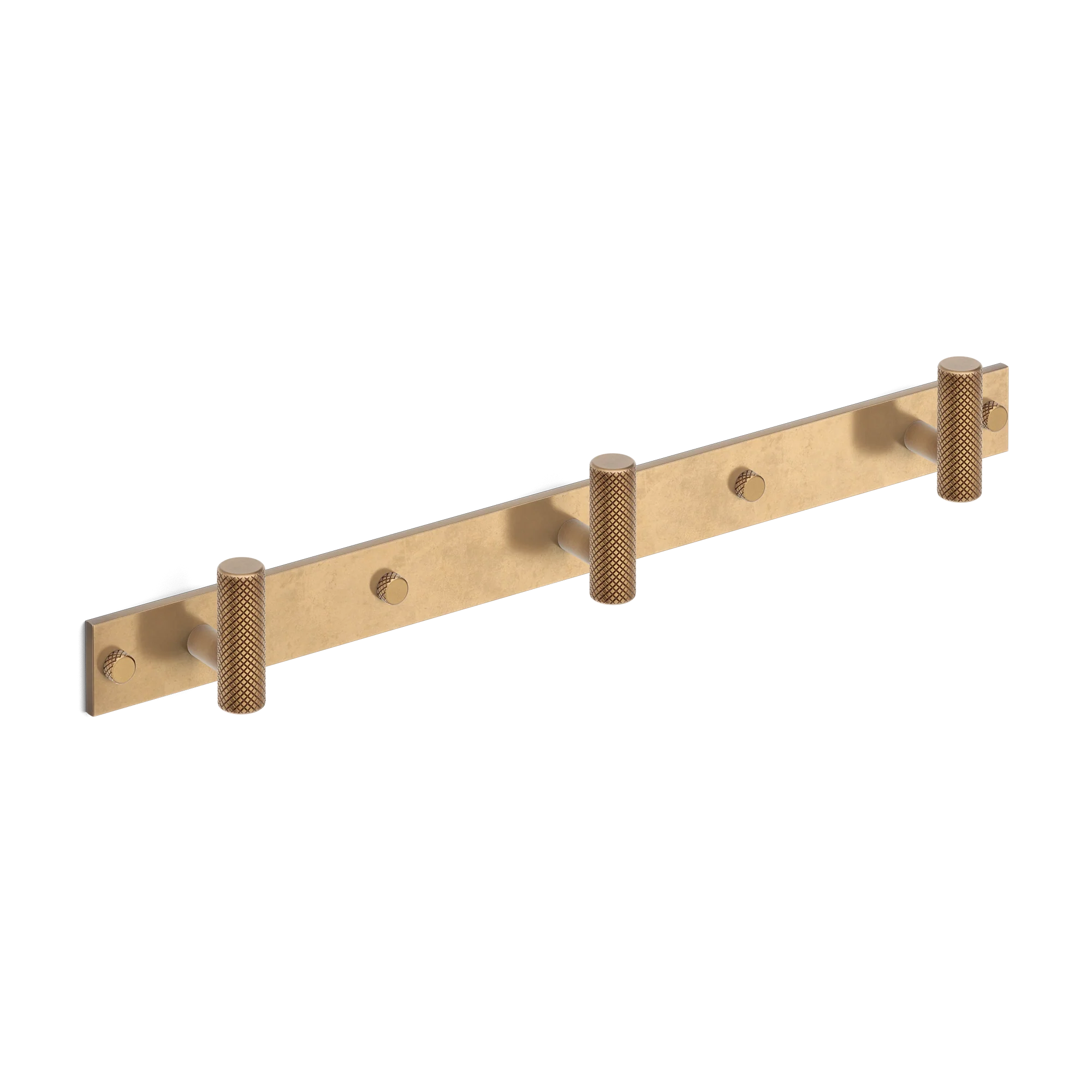 Armac Martin MIX Diamond Knurled Wall Hook Rack in 384mm (3 hooks) / Fine English Antique