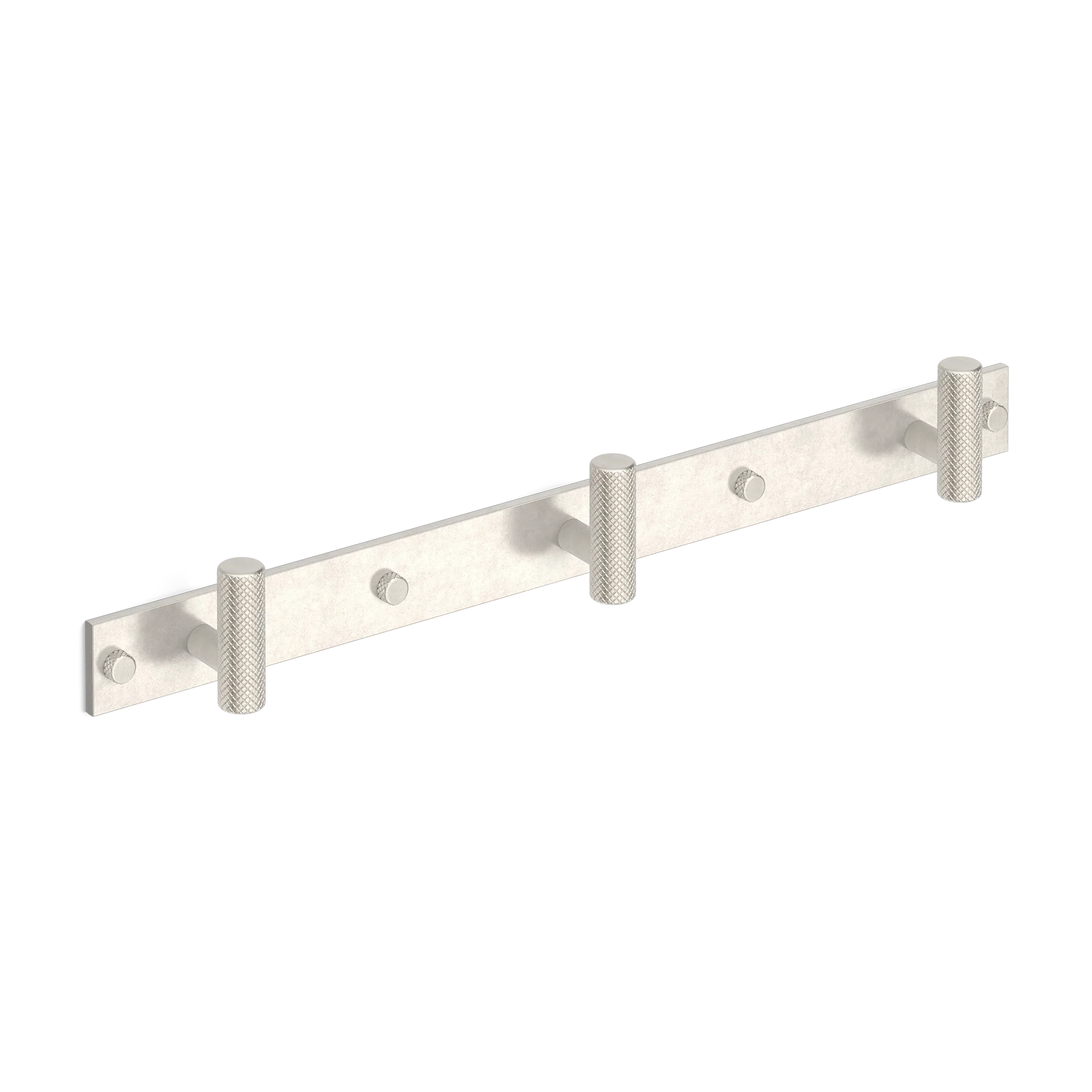 Armac Martin MIX Diamond Knurled Wall Hook Rack in 384mm (3 hooks) / Barrelled Nickel Plate