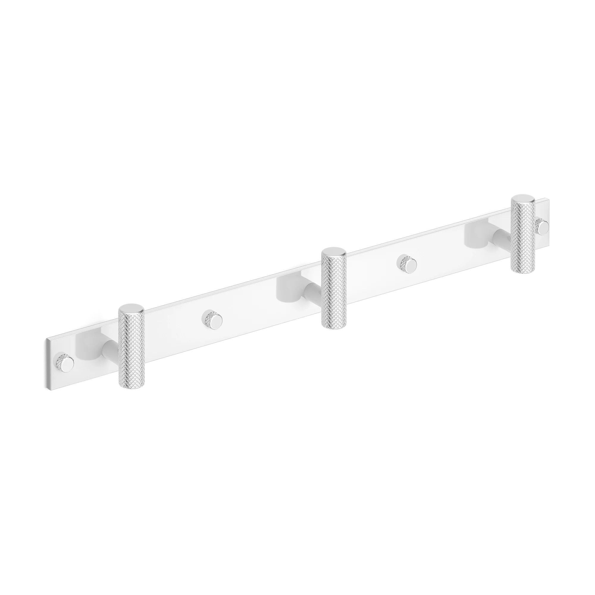 Armac Martin MIX Diamond Knurled Wall Hook Rack in 384mm (3 hooks) / Polished Chrome Plate