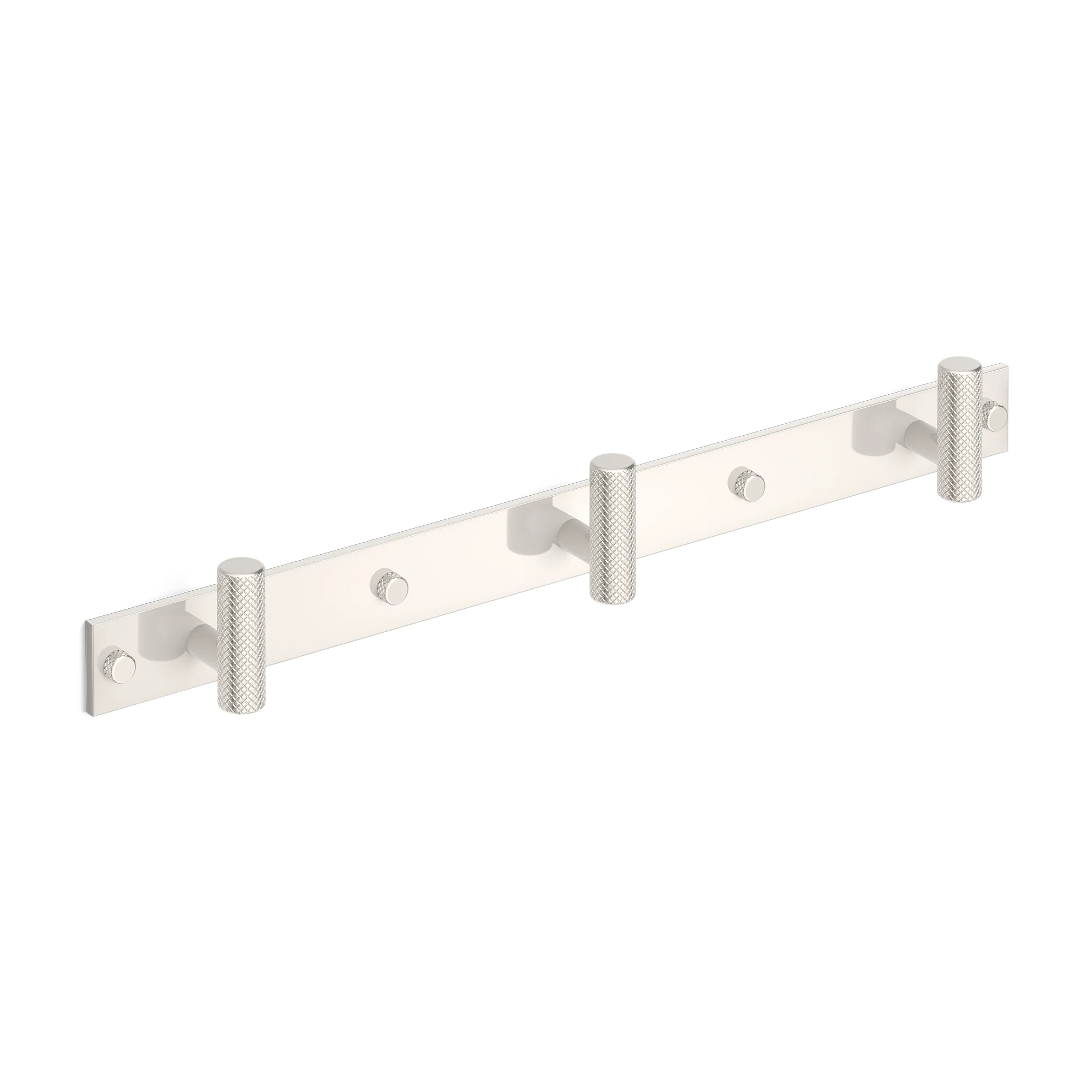 Armac Martin MIX Diamond Knurled Wall Hook Rack in 384mm (3 hooks) / Polished Nickel Plate