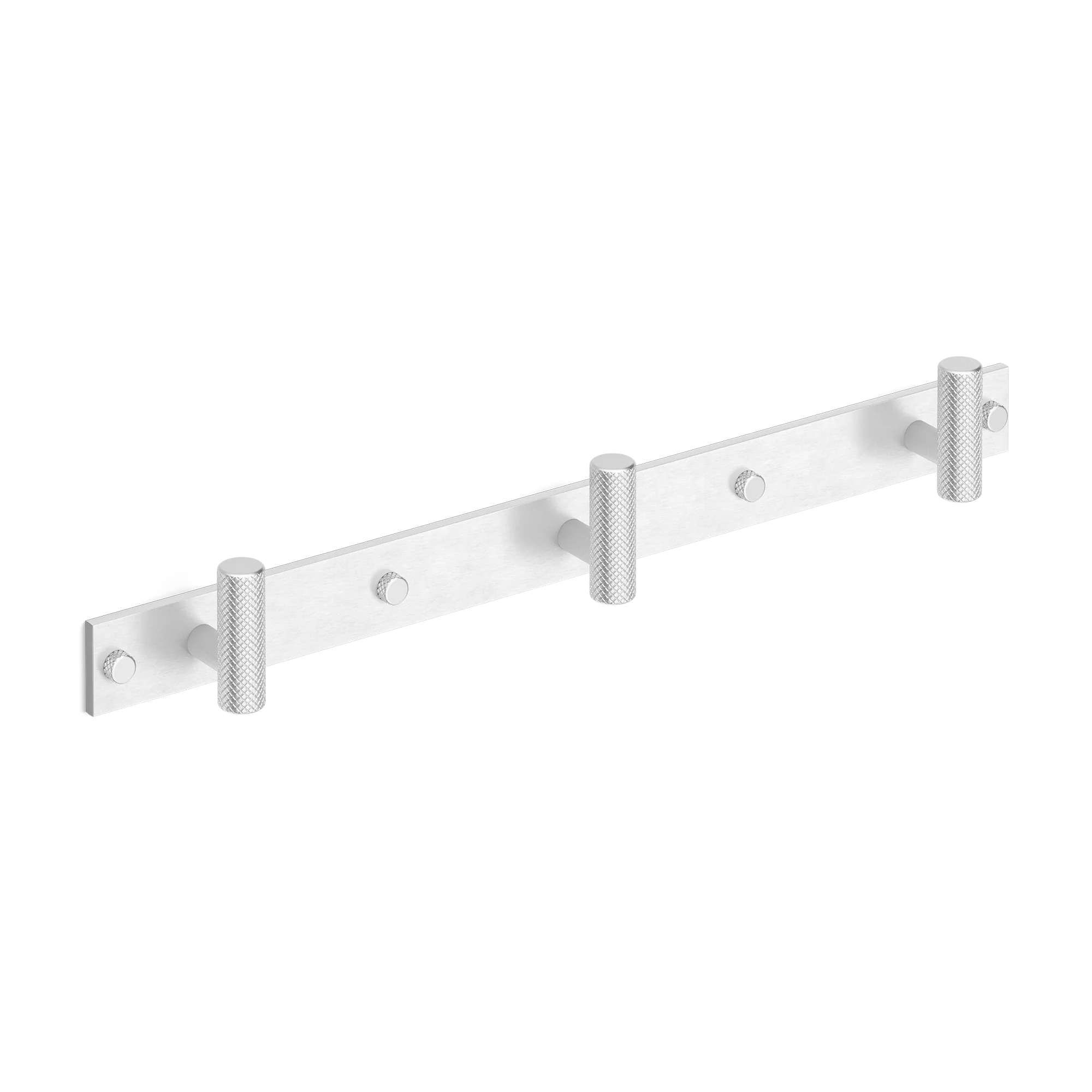 Armac Martin MIX Diamond Knurled Wall Hook Rack in 384mm (3 hooks) / Satin Chrome Plate