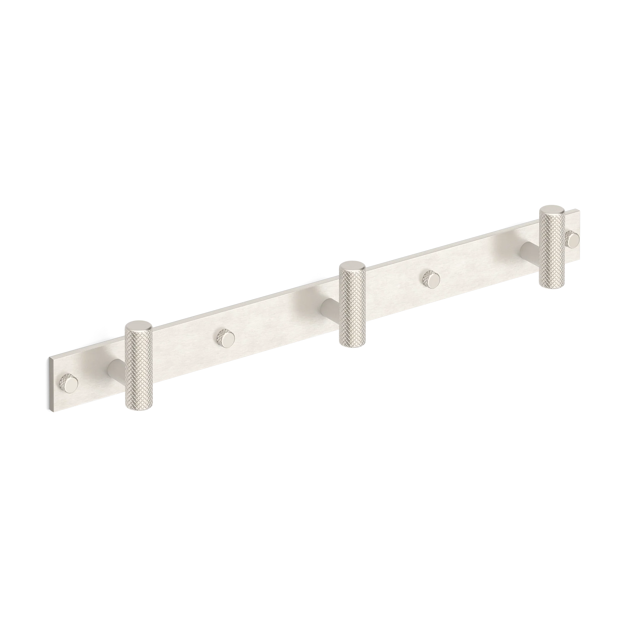 Armac Martin MIX Diamond Knurled Wall Hook Rack in 384mm (3 hooks) / Satin Nickel Plate