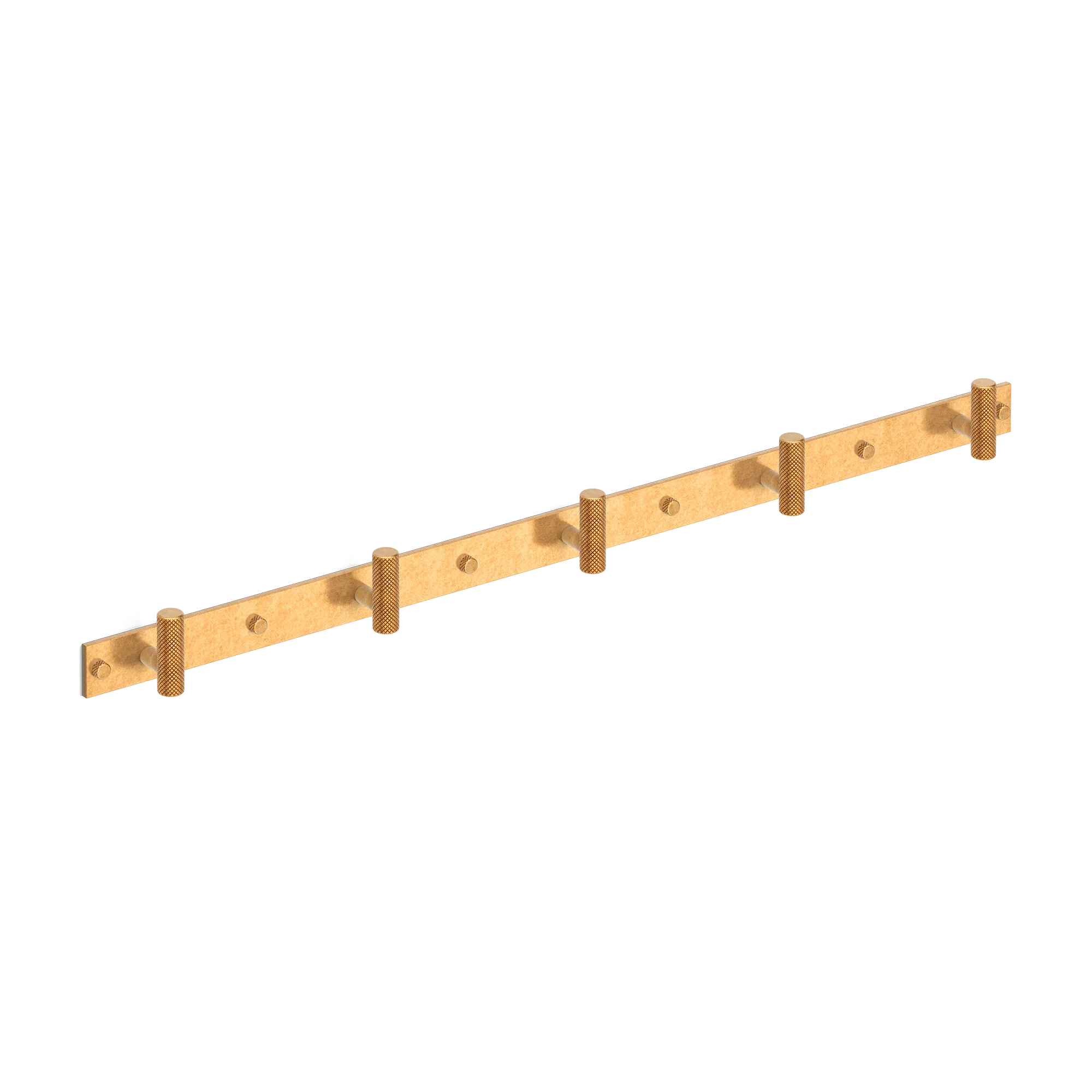 Armac Martin MIX Diamond Knurled Wall Hook Rack in 684mm (5 hooks) / Burnished Brass