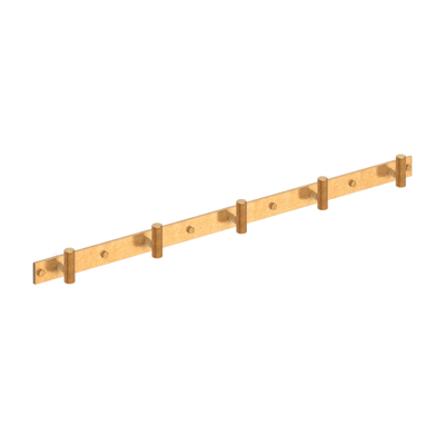 Armac Martin MIX Diamond Knurled Wall Hook Rack in 684mm (5 hooks) / Burnished Brass