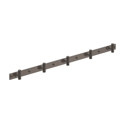 Armac Martin MIX Diamond Knurled Wall Hook Rack in 684mm (5 hooks) / Dark Bronze