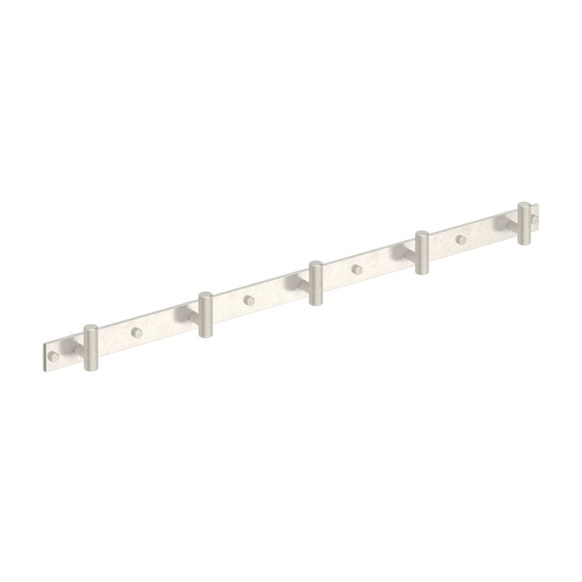 Armac Martin MIX Diamond Knurled Wall Hook Rack in 684mm (5 hooks) / Barrelled Nickel Plate