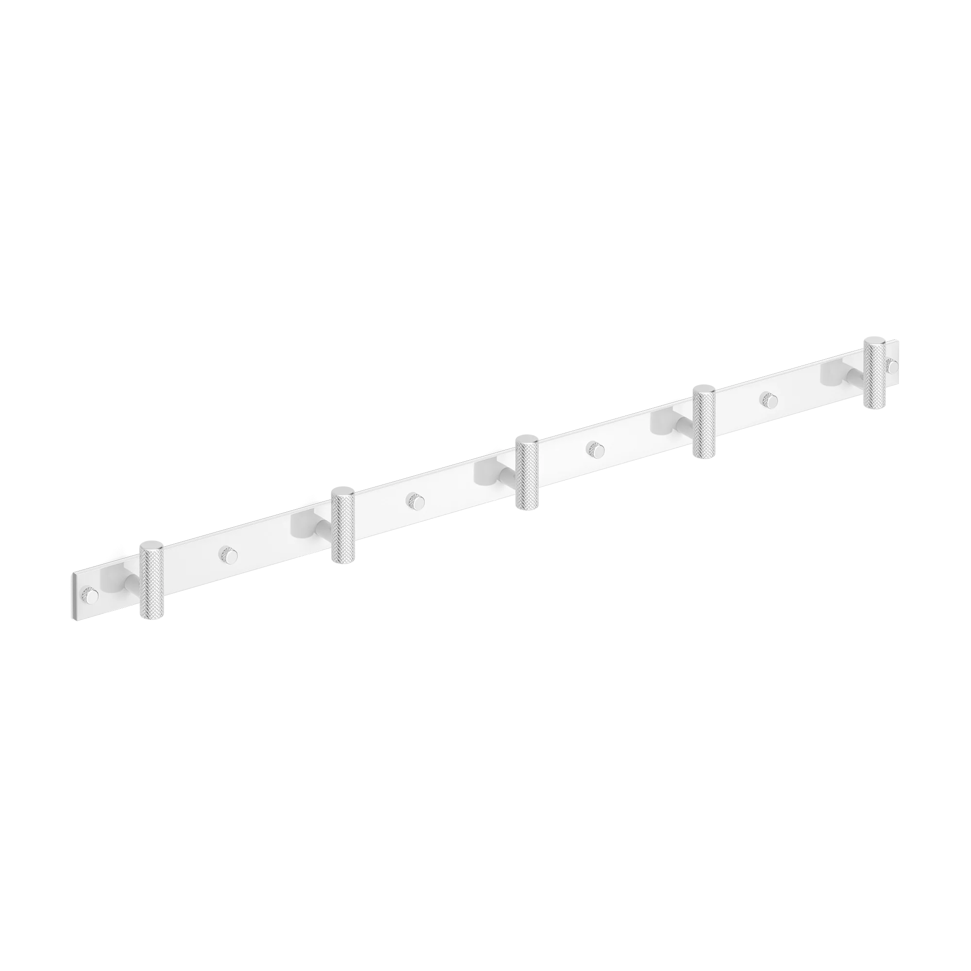 Armac Martin MIX Diamond Knurled Wall Hook Rack in 684mm (5 hooks) / Polished Chrome Plate