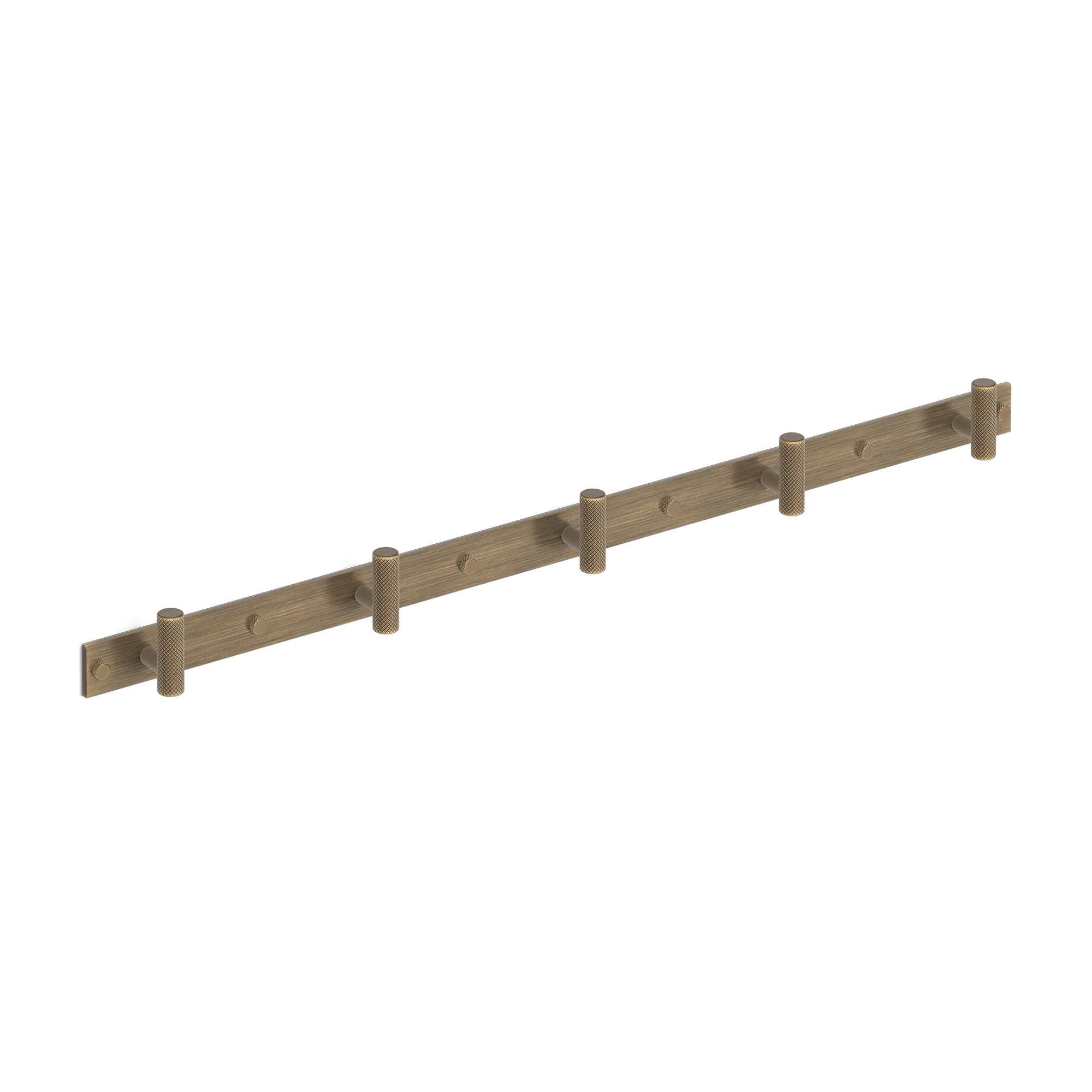 Armac Martin MIX Diamond Knurled Wall Hook Rack in 684mm (5 hooks) / Satin Antique Satin Lacquered