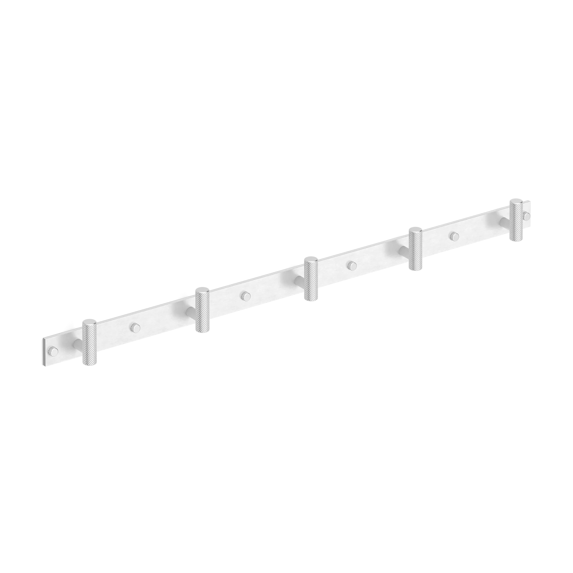 Armac Martin MIX Diamond Knurled Wall Hook Rack in 684mm (5 hooks) / Satin Chrome Plate