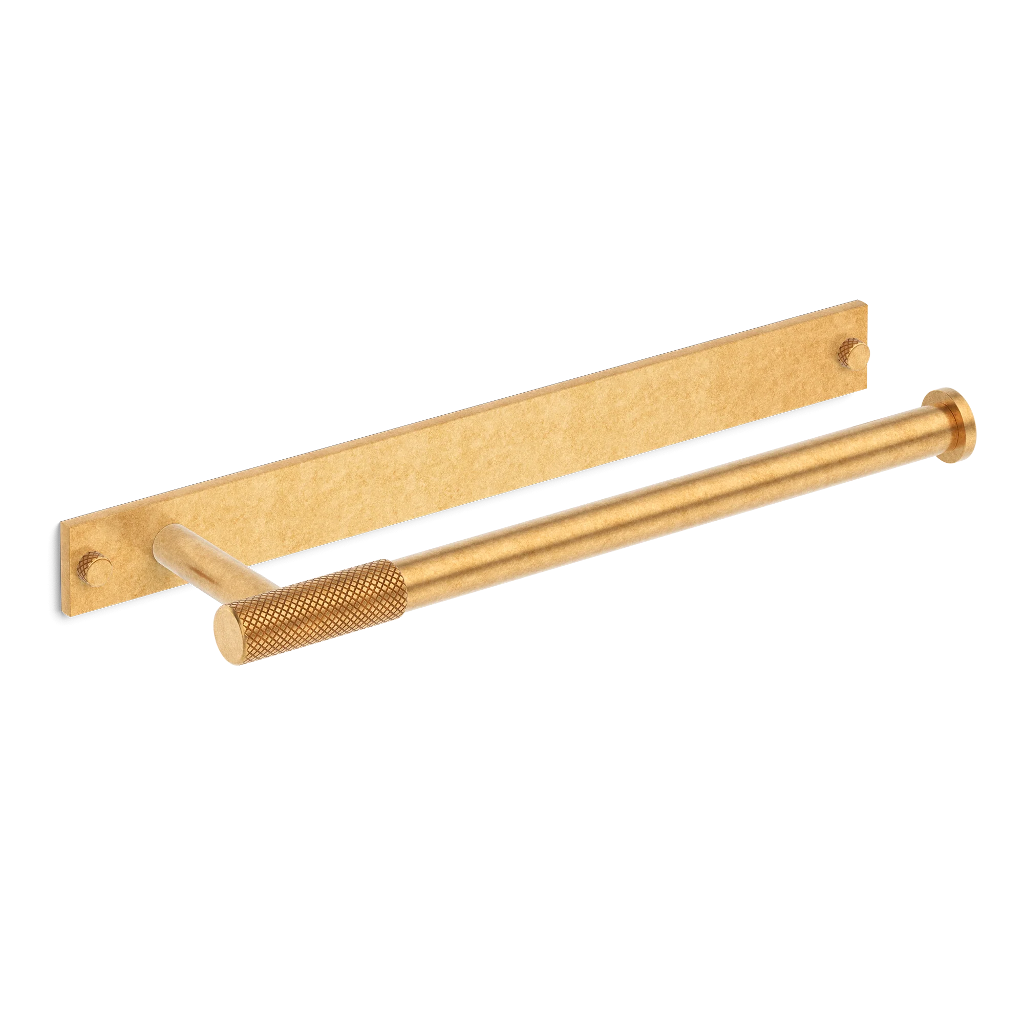 Armac Martin MIX Diamond Knurled Hand Towel Rail & Backplate in 250mm / Burnished Brass