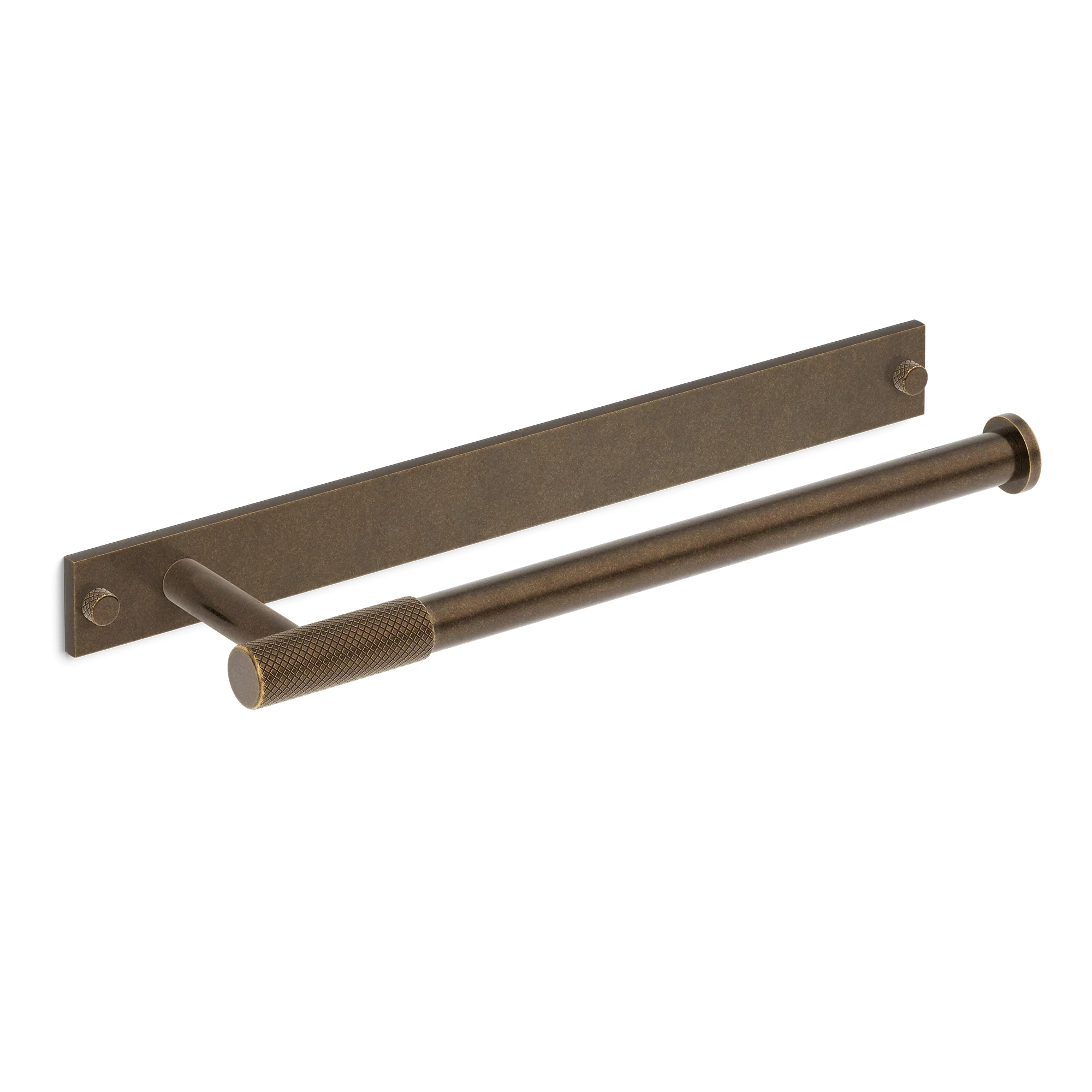 Armac Martin MIX Diamond Knurled Hand Towel Rail & Backplate in 250mm / Dark Aged Brass