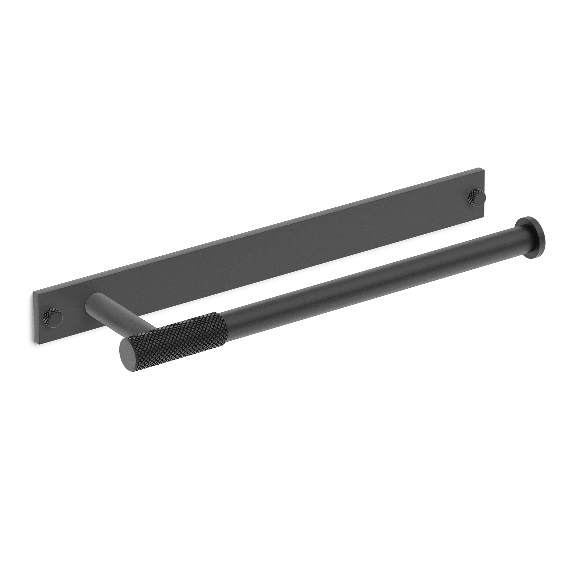 Armac Martin MIX Diamond Knurled Hand Towel Rail & Backplate in 250mm / Matt Black Lacquered