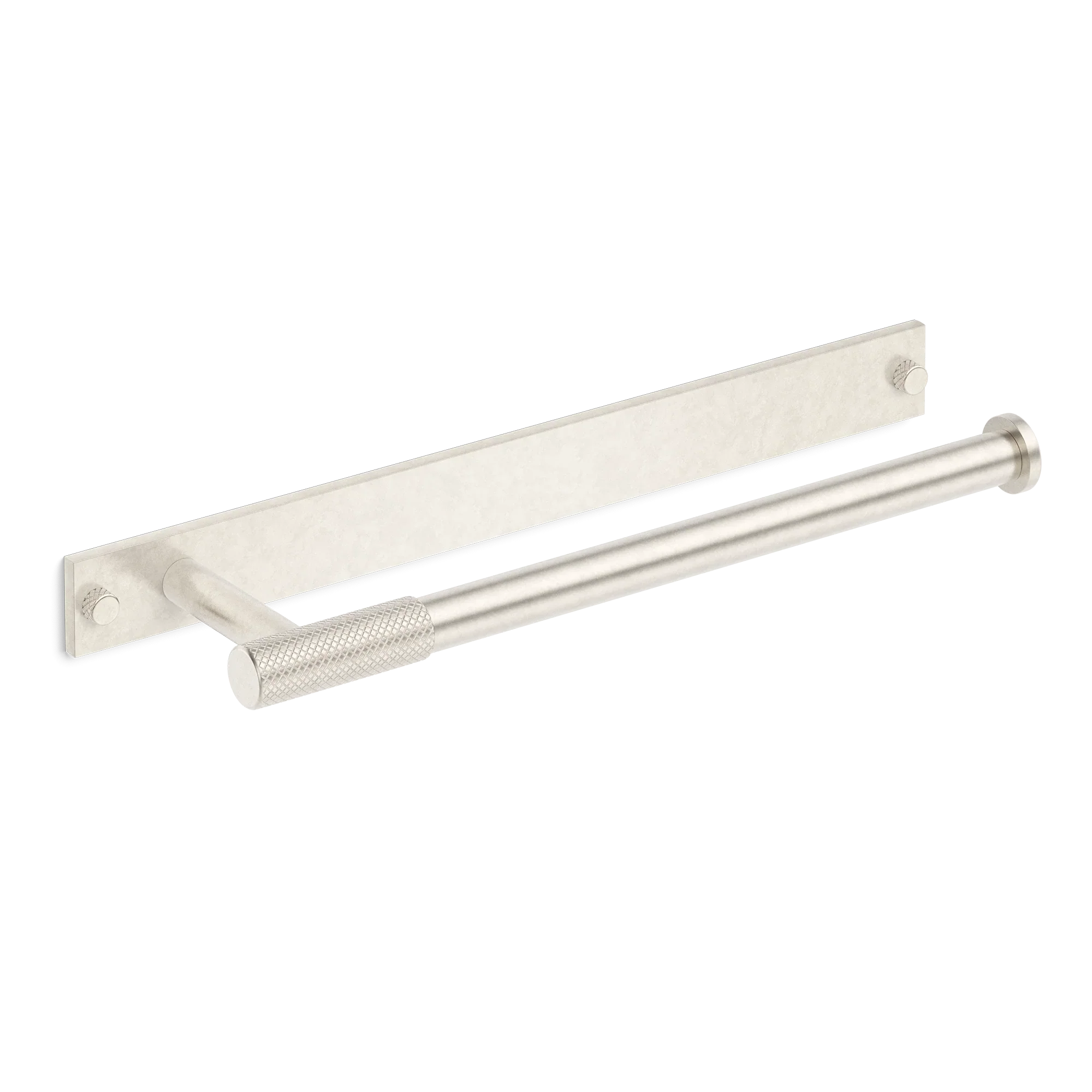 Armac Martin MIX Diamond Knurled Hand Towel Rail & Backplate in 250mm / Barrelled Nickel Plate