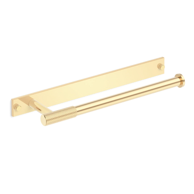 Armac Martin MIX Diamond Knurled Hand Towel Rail & Backplate in 250mm / Polished Brass Unlacquered