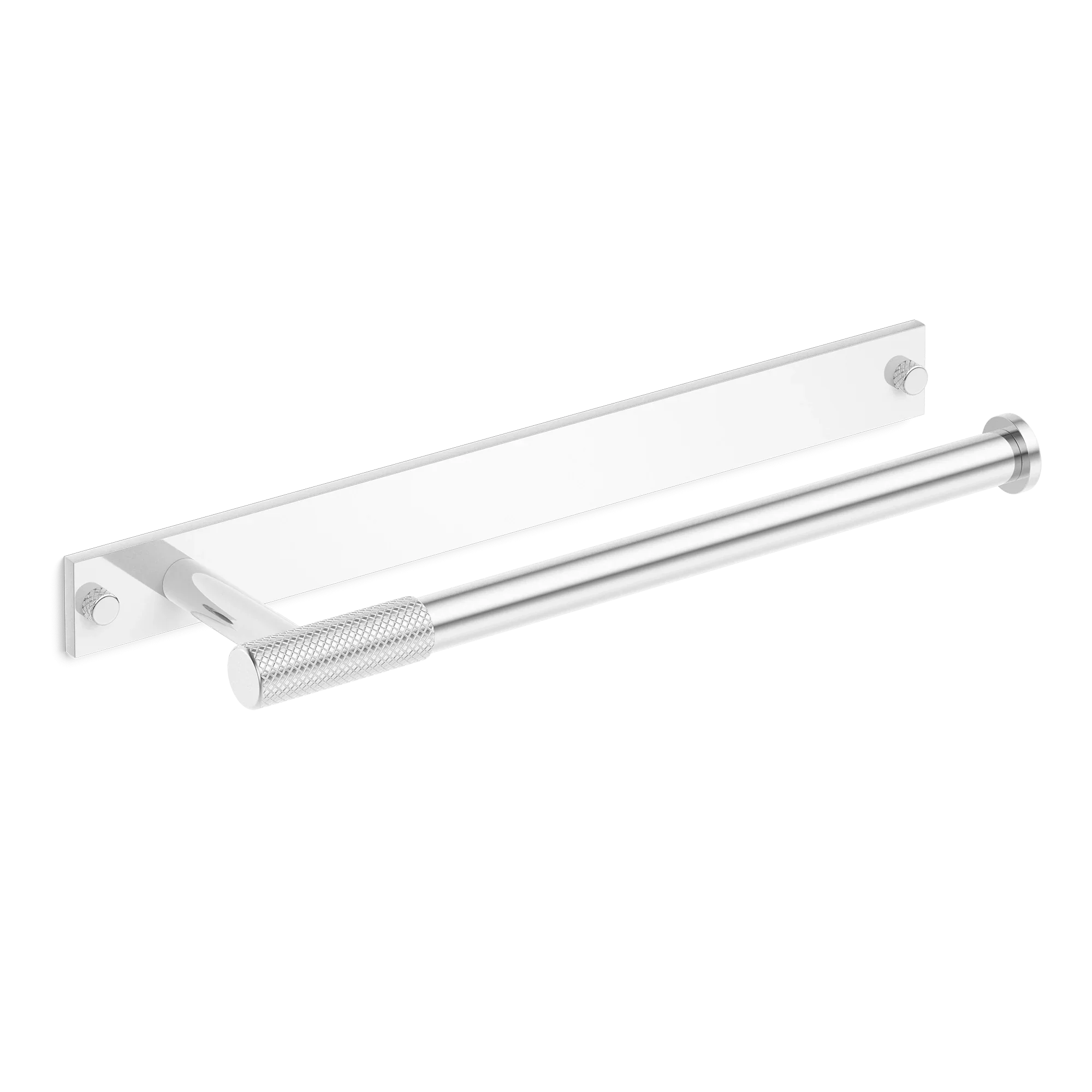 Armac Martin MIX Diamond Knurled Hand Towel Rail & Backplate in 250mm / Polished Chrome Plate