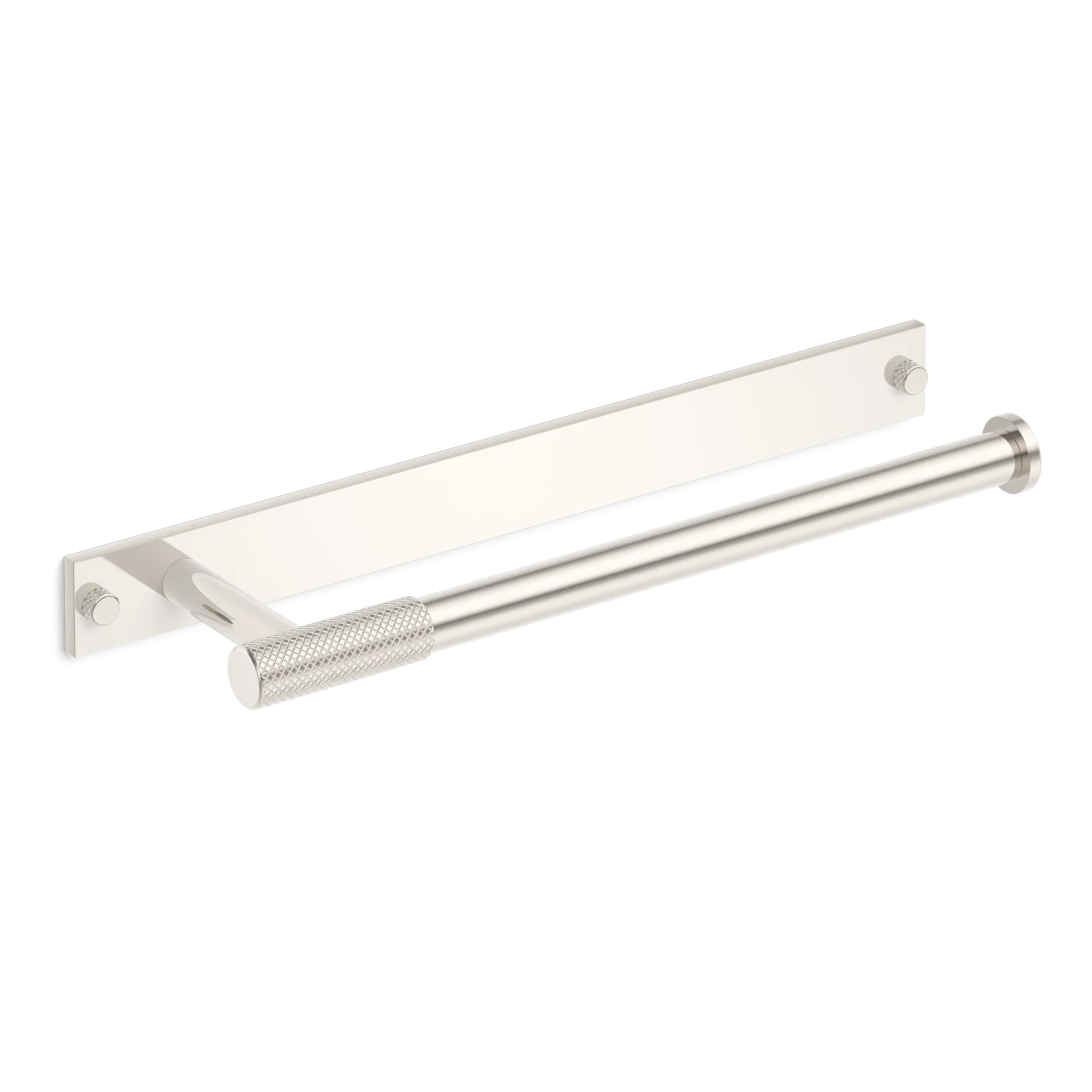 Armac Martin MIX Diamond Knurled Hand Towel Rail & Backplate in 250mm / Polished Nickel Plate