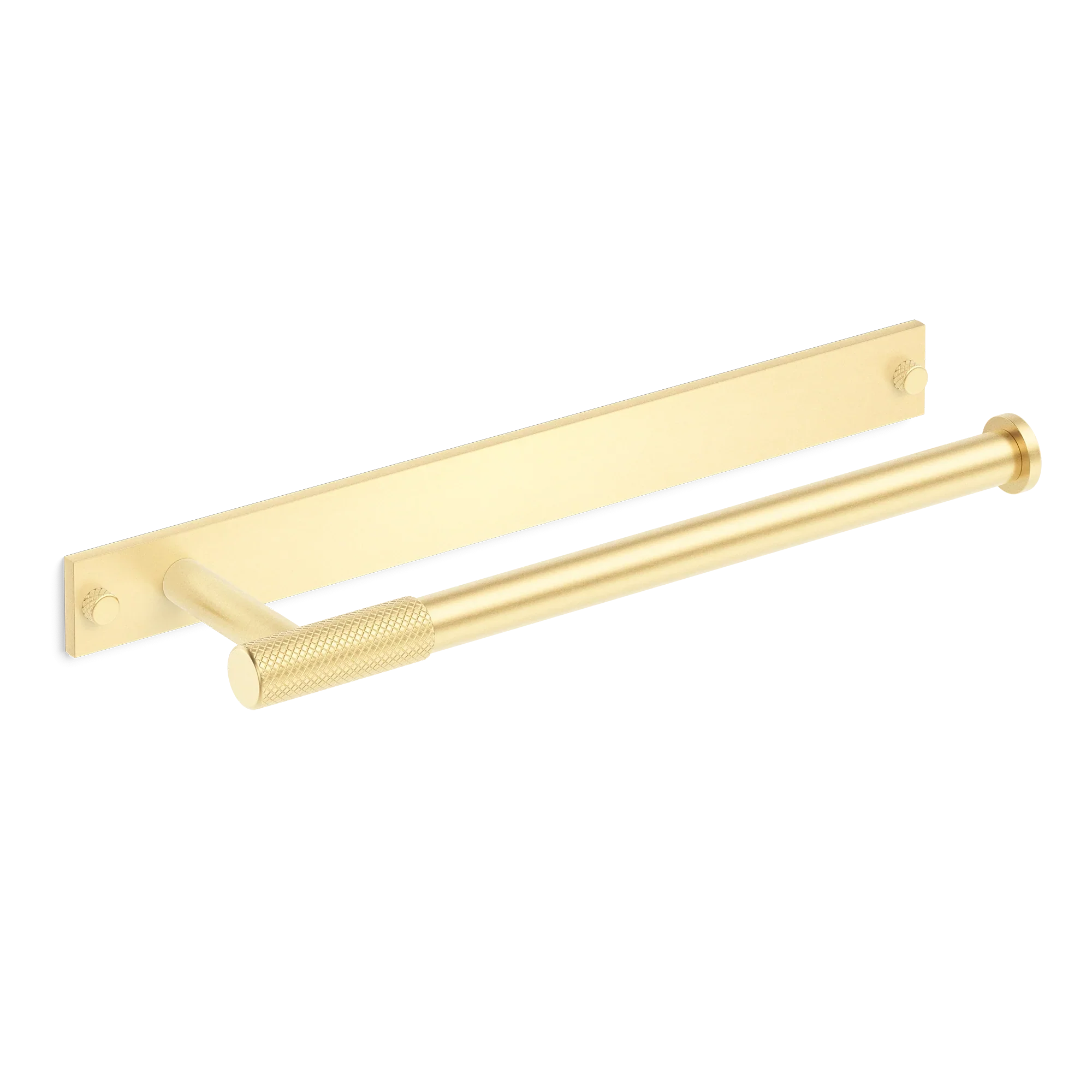 Armac Martin MIX Diamond Knurled Hand Towel Rail & Backplate in 250mm / Satin Brass Unlacquered