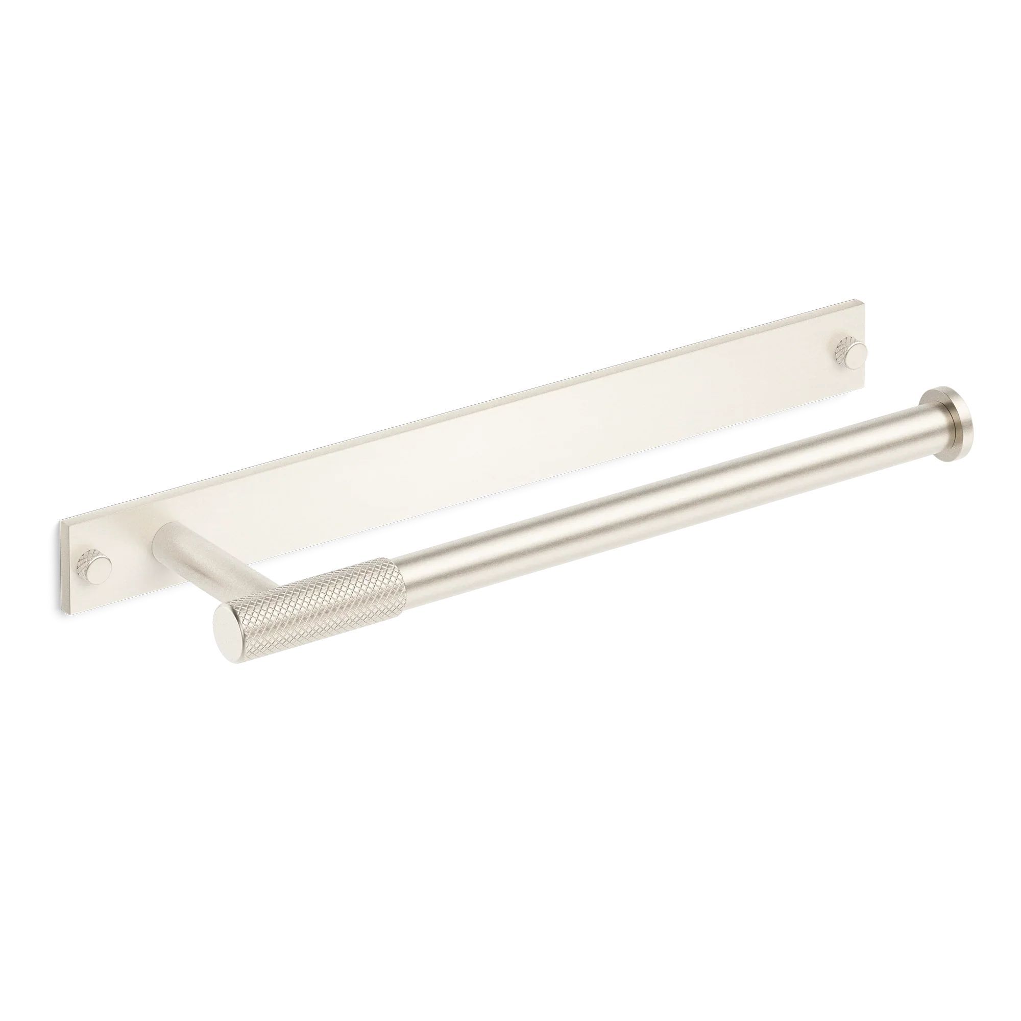 Armac Martin MIX Diamond Knurled Hand Towel Rail & Backplate in 250mm / Satin Nickel Plate