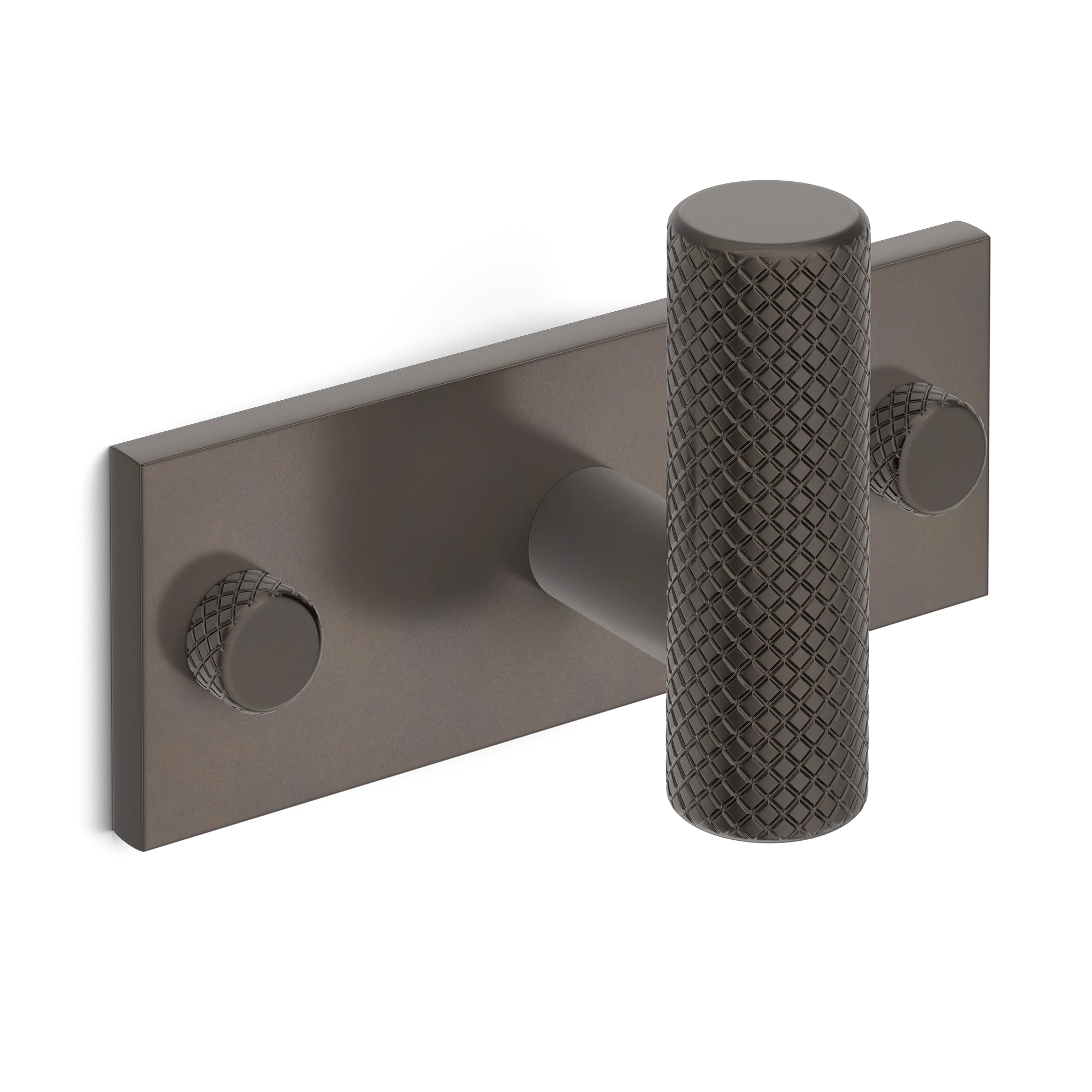 Armac Martin MIX Diamond Knurled Single Horizontal Wall Hook in 84mm / Dark Bronze