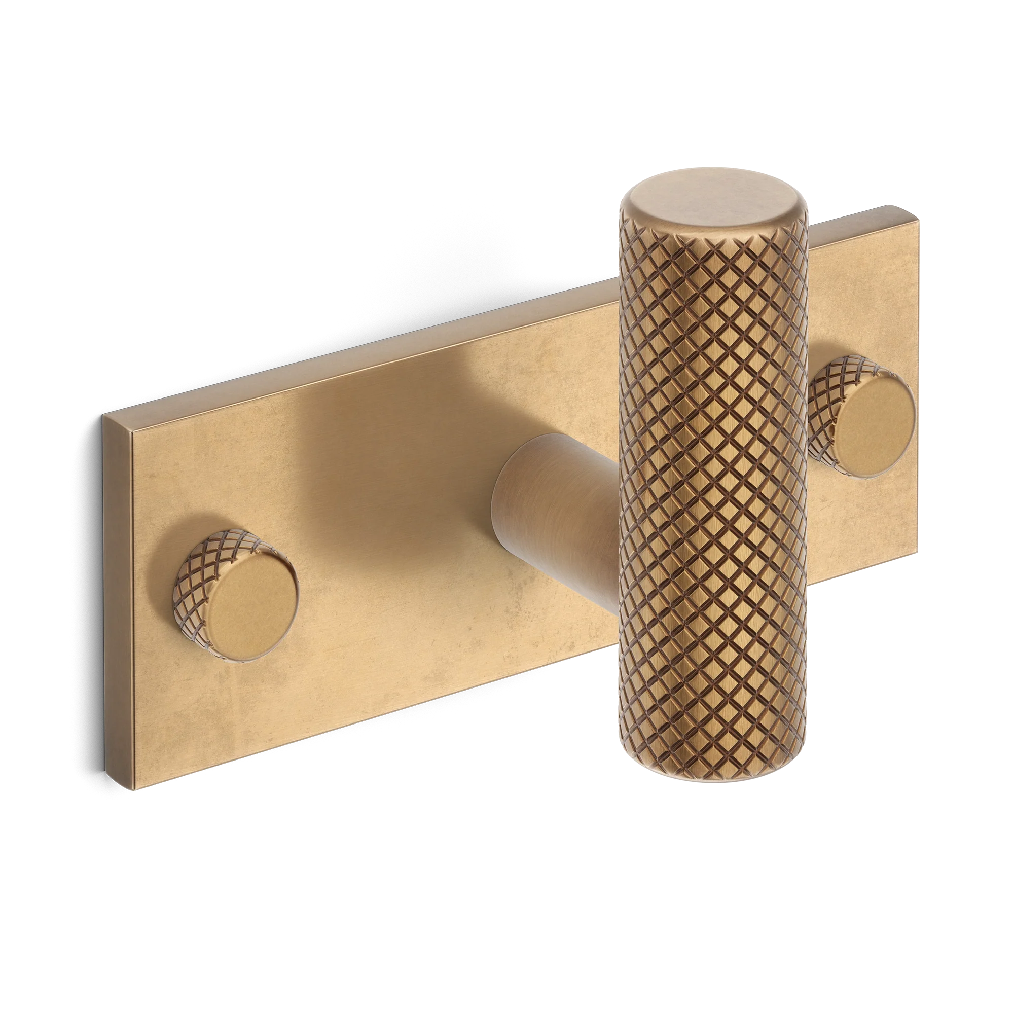 Armac Martin MIX Diamond Knurled Single Horizontal Wall Hook in 84mm / Fine English Antique