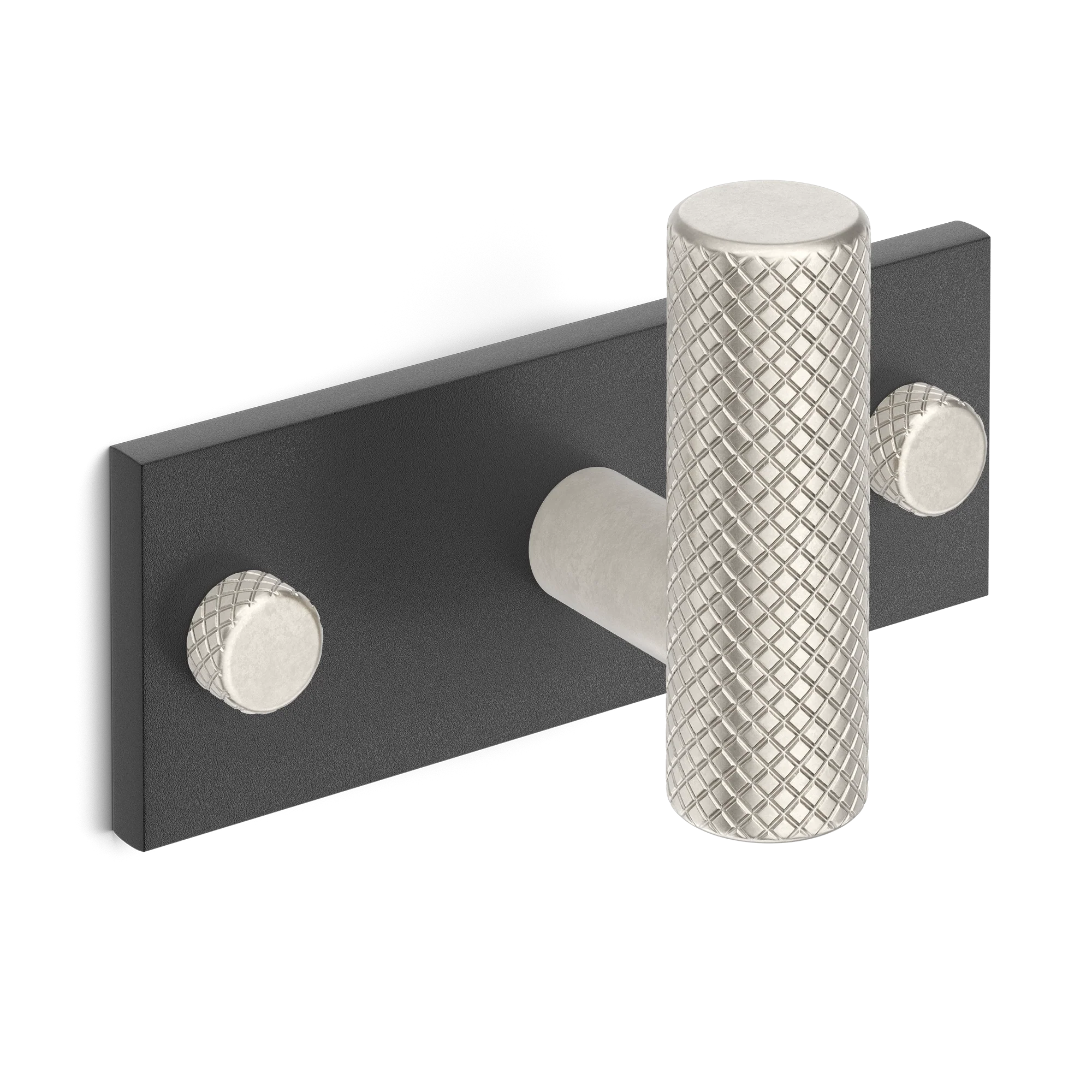 Armac Martin MIX Diamond Knurled Single Horizontal Wall Hook - Mixed Finish in 84mm