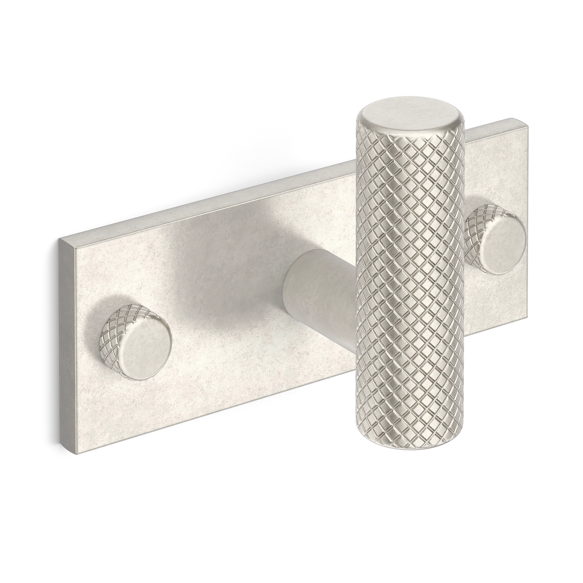 Armac Martin MIX Diamond Knurled Single Horizontal Wall Hook in 84mm / Barrelled Nickel Plate