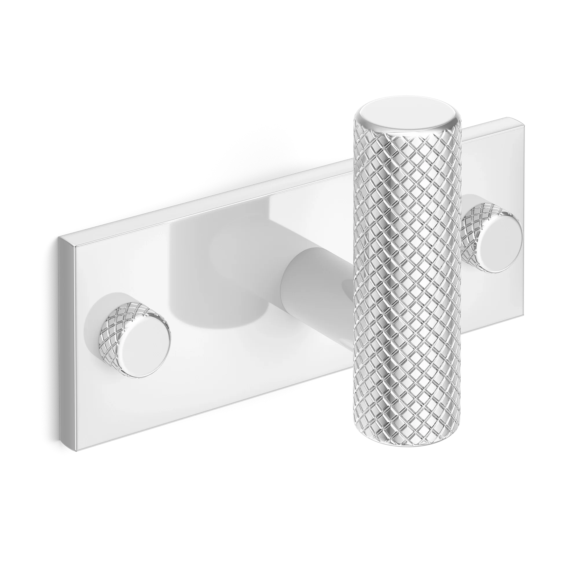 Armac Martin MIX Diamond Knurled Single Horizontal Wall Hook in 84mm / Polished Chrome Plate