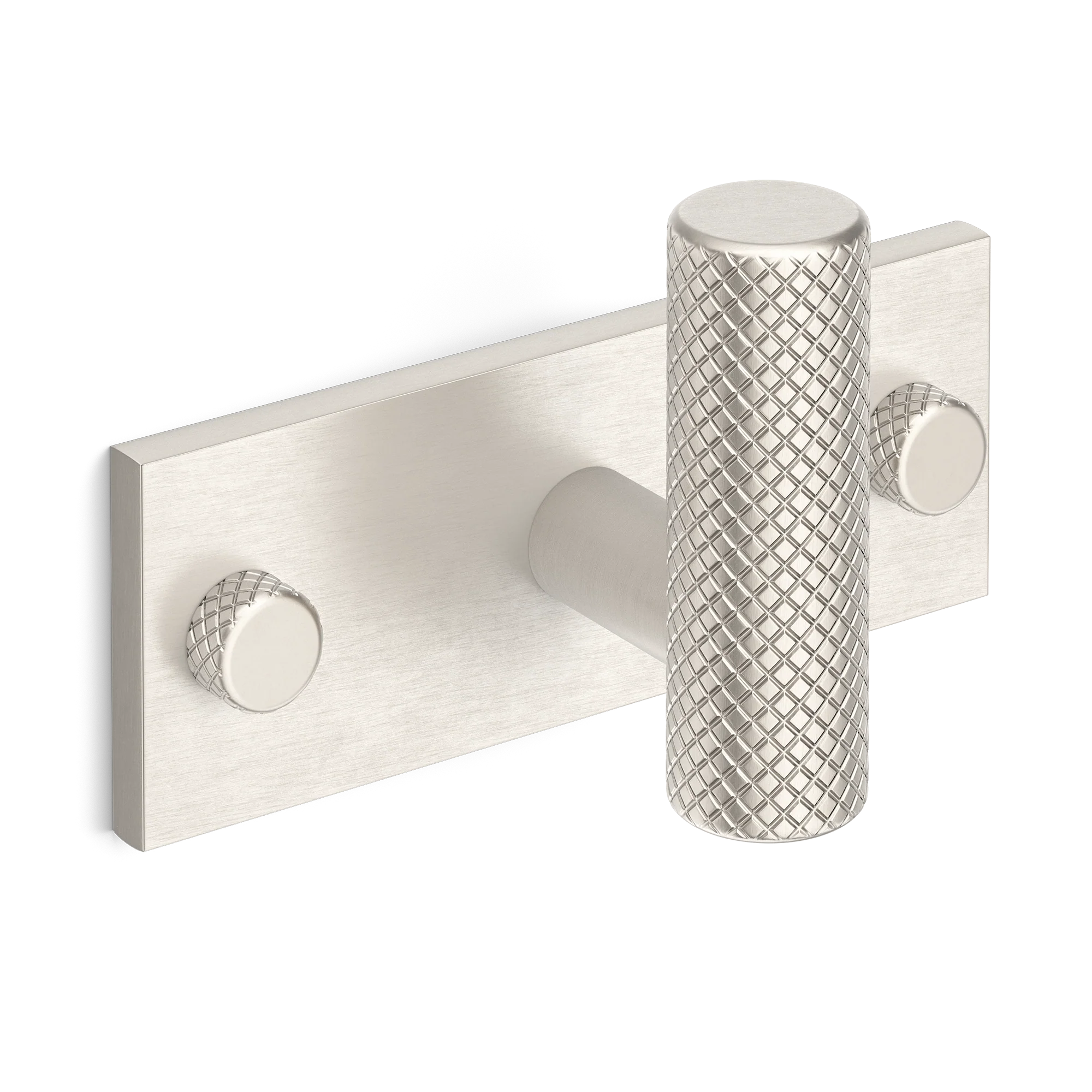 Armac Martin MIX Diamond Knurled Single Horizontal Wall Hook in 84mm / Satin Nickel Plate