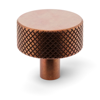 Armac Martin MIX Diamond Knurled Cabinet Knob in 32mm / Aged Copper