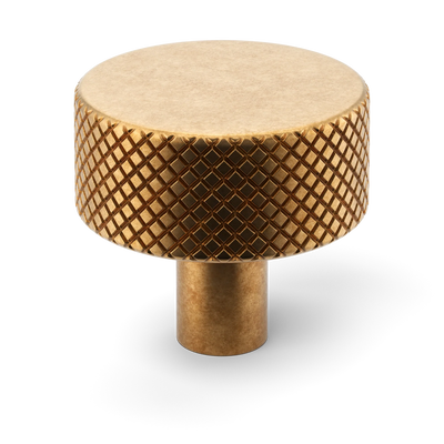 Armac Martin MIX Diamond Knurled Cabinet Knob in 32mm / Burnished Brass