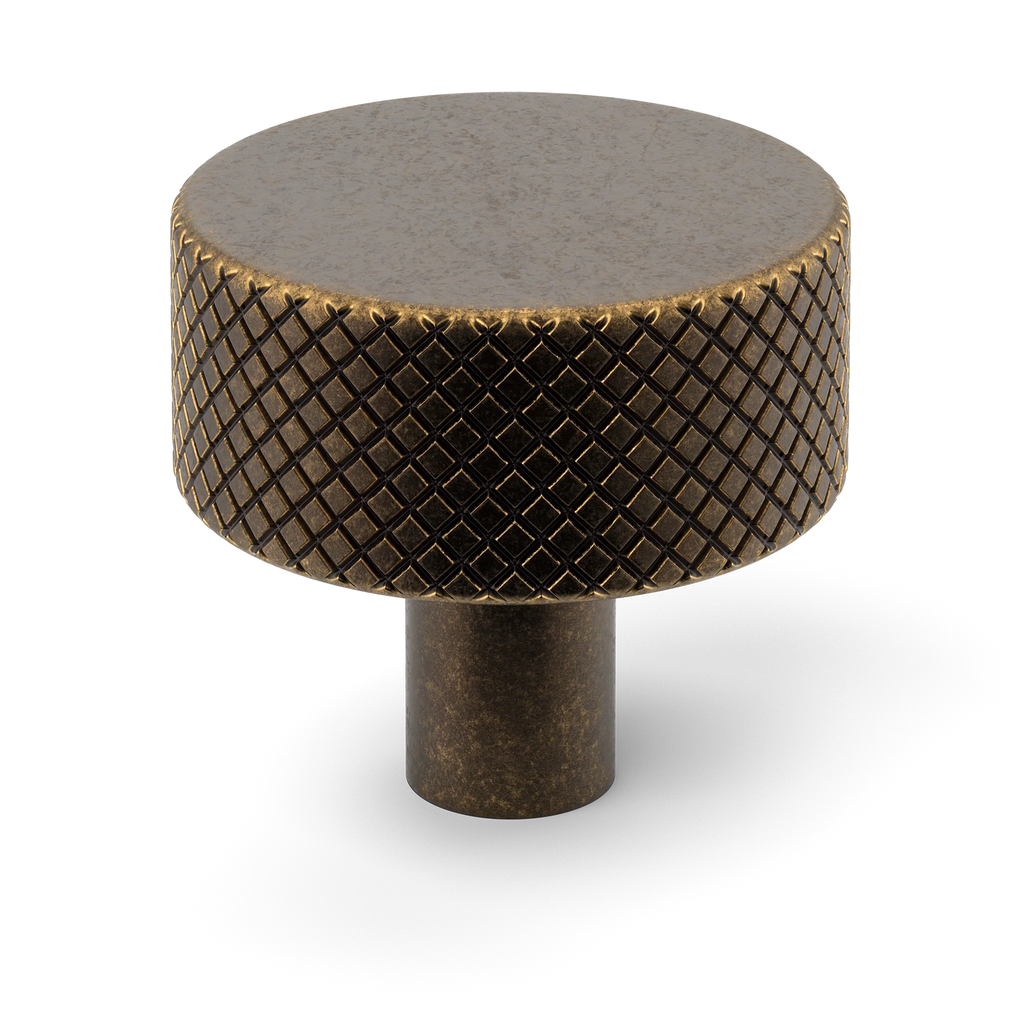 Armac Martin MIX Diamond Knurled Cabinet Knob in 32mm / Dark Aged Brass