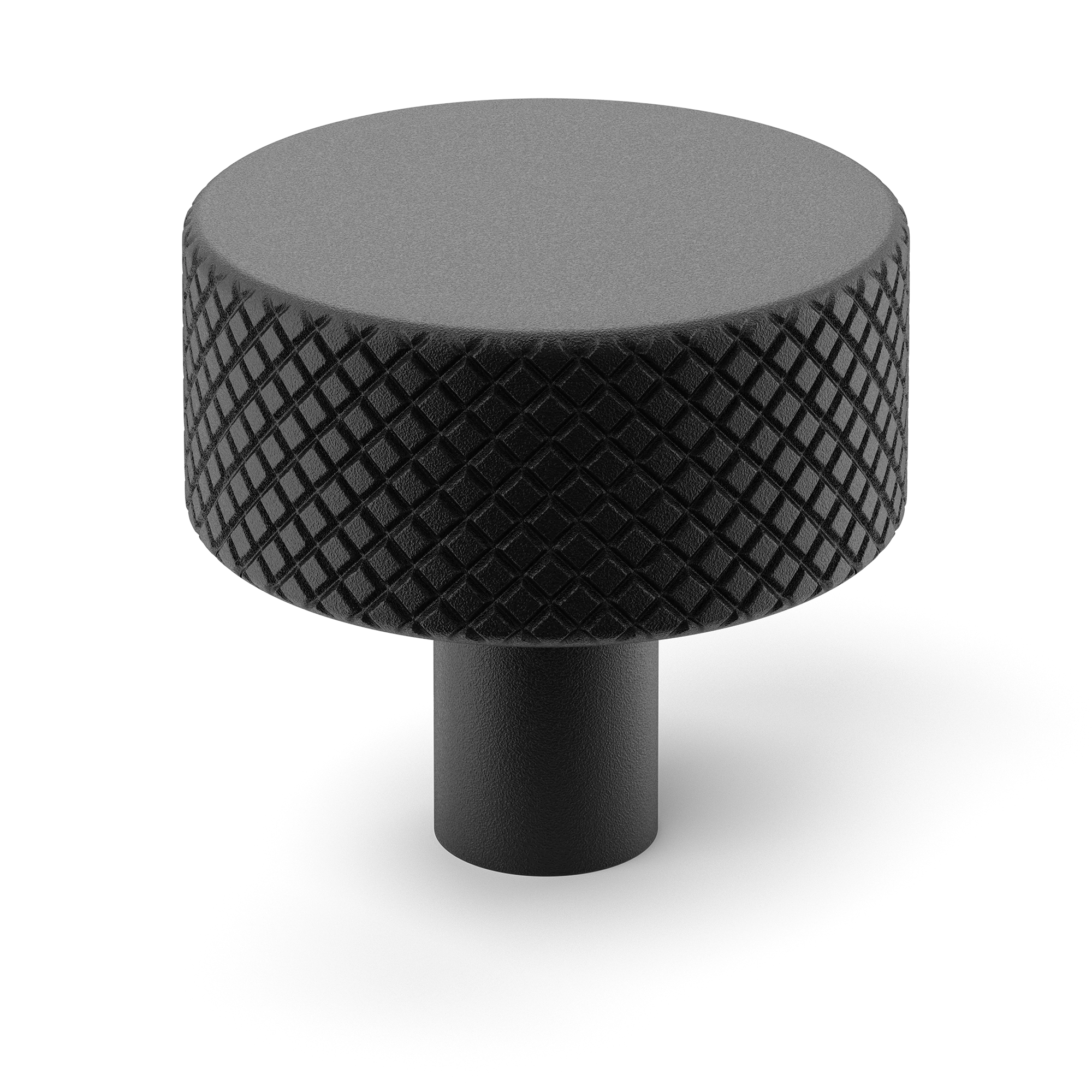 Armac Martin MIX Diamond Knurled Cabinet Knob in 32mm / Matt Black Lacquered
