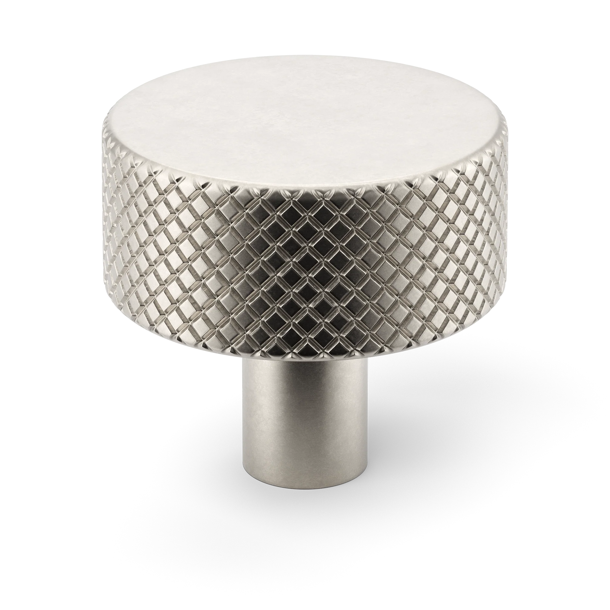 Armac Martin MIX Diamond Knurled Cabinet Knob in 32mm / Barrelled Nickel Plate