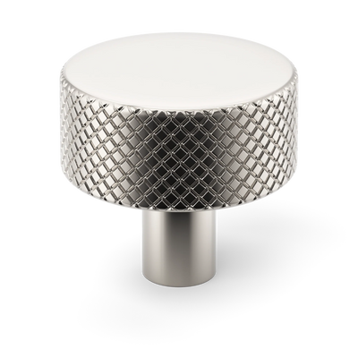 Armac Martin MIX Diamond Knurled Cabinet Knob in 32mm / Polished Nickel Plate