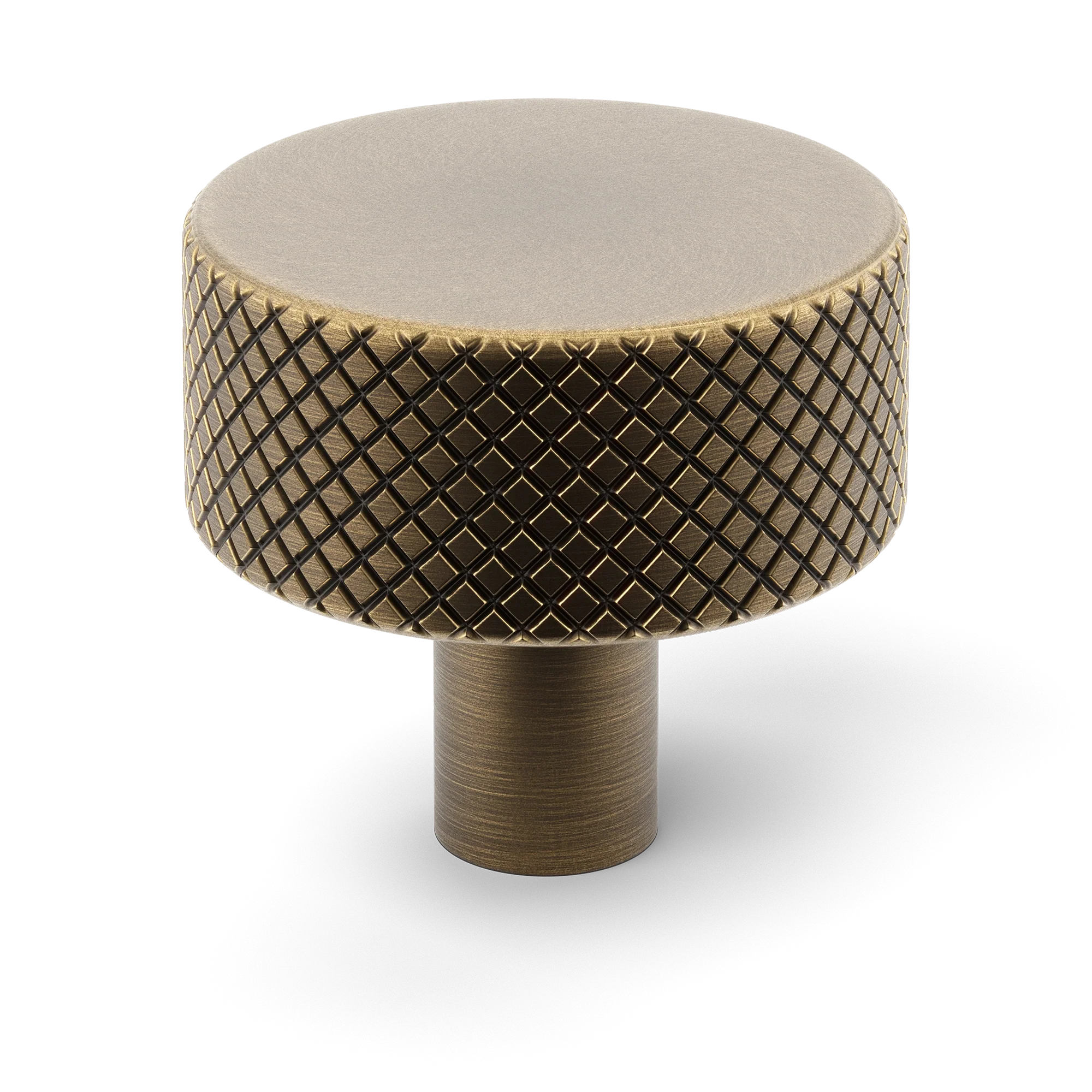 Armac Martin MIX Diamond Knurled Cabinet Knob in 32mm / Satin Antique Satin Lacquered