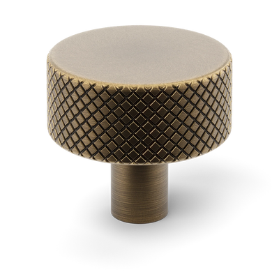 Armac Martin MIX Diamond Knurled Cabinet Knob in 32mm / Satin Antique Satin Lacquered
