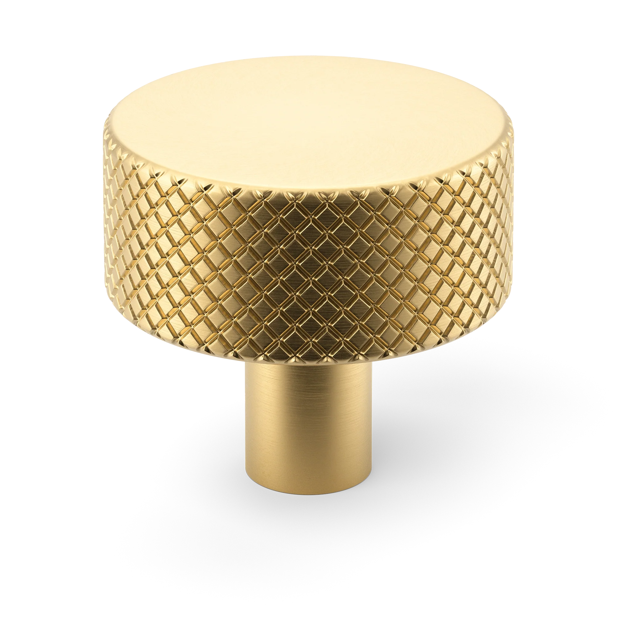 Armac Martin MIX Diamond Knurled Cabinet Knob in 32mm / Satin Brass Unlacquered
