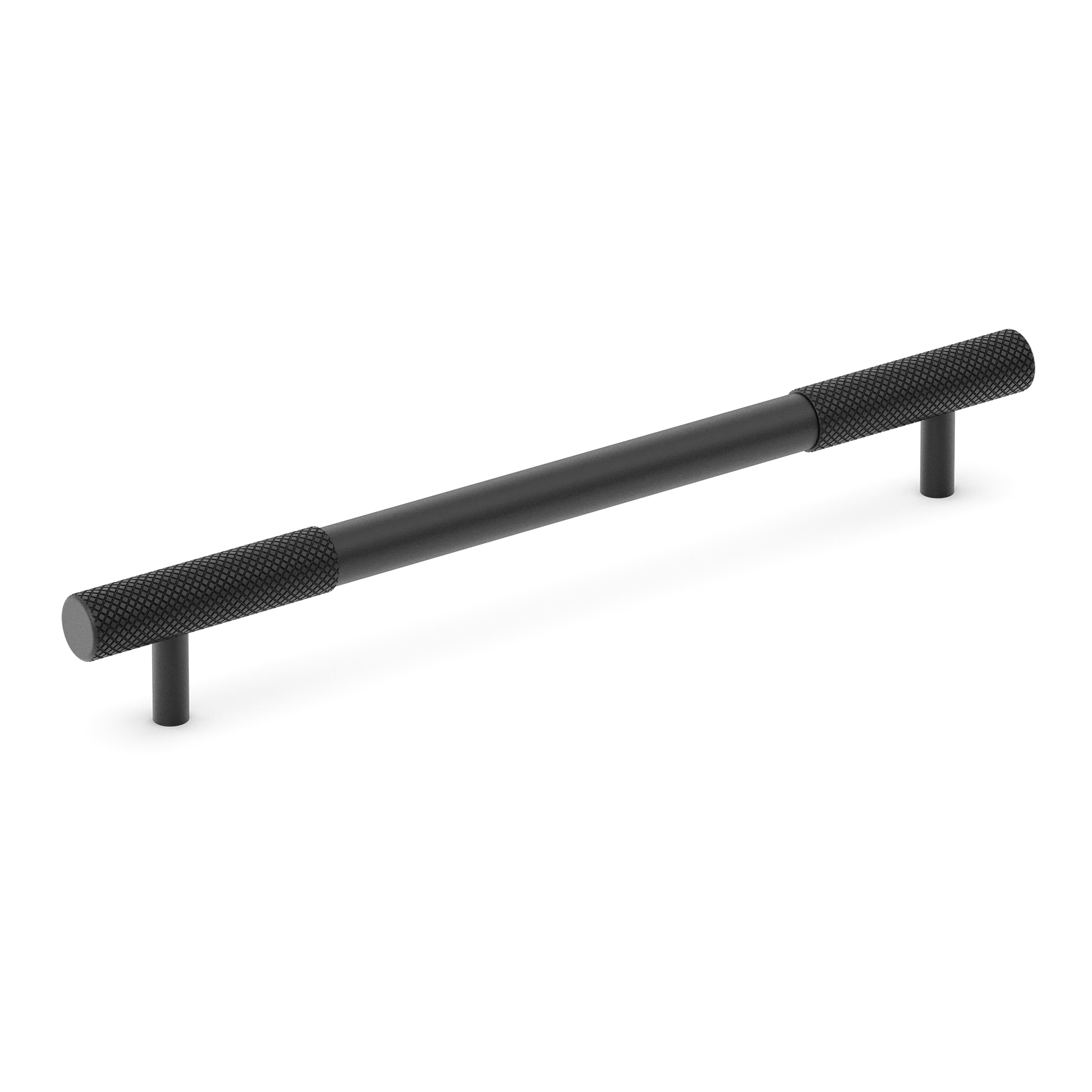 Armac Martin MIX Diamond Knurled Cabinet Handle in 128mm / Matt Black Lacquered